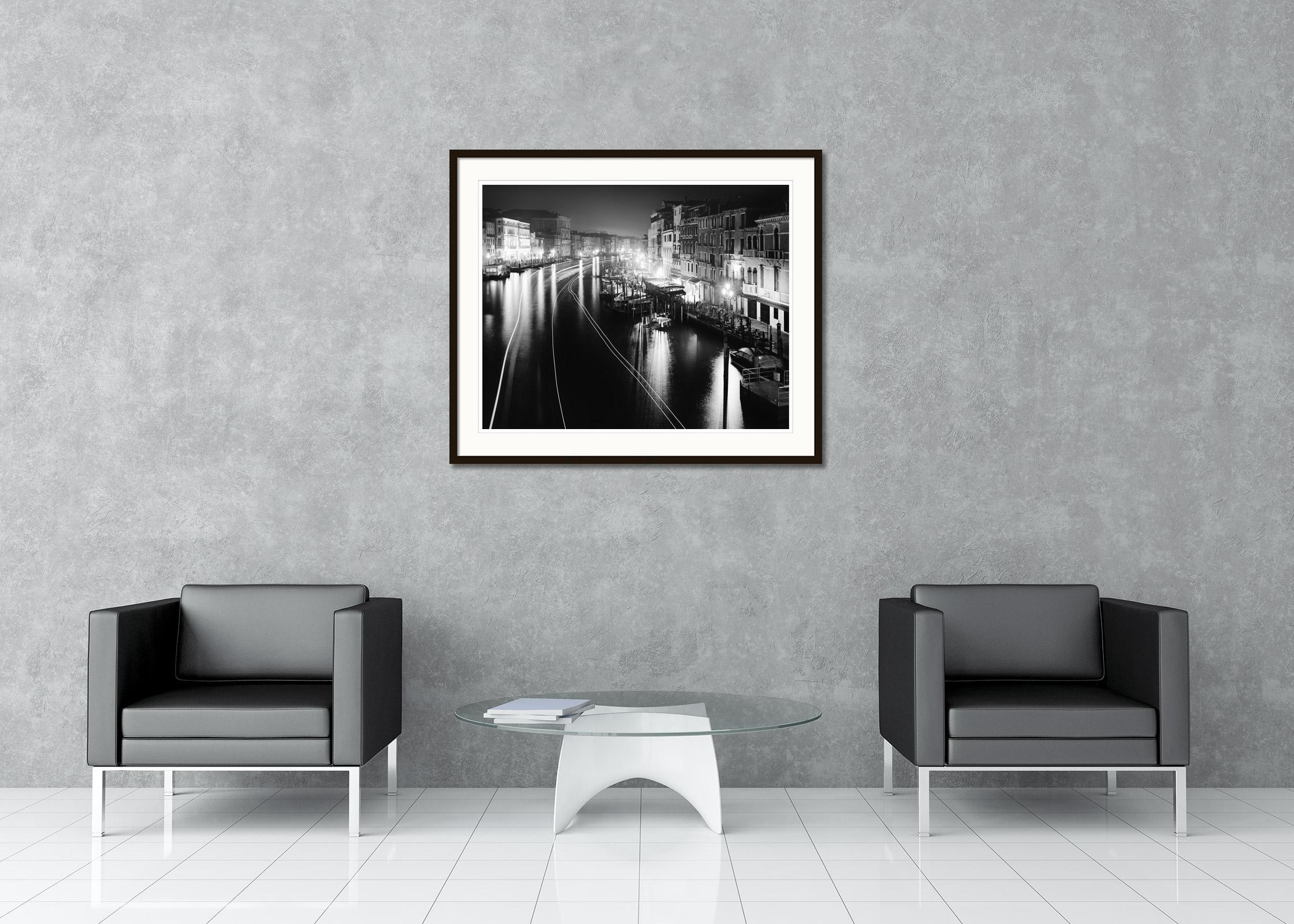 Black and white fine art long exposure waterscape - cityscape photography. Archival pigment ink print as part of a limited edition of 15. All Gerald Berghammer prints are made to order in limited editions on Hahnemuehle Photo Rag Baryta. Each print