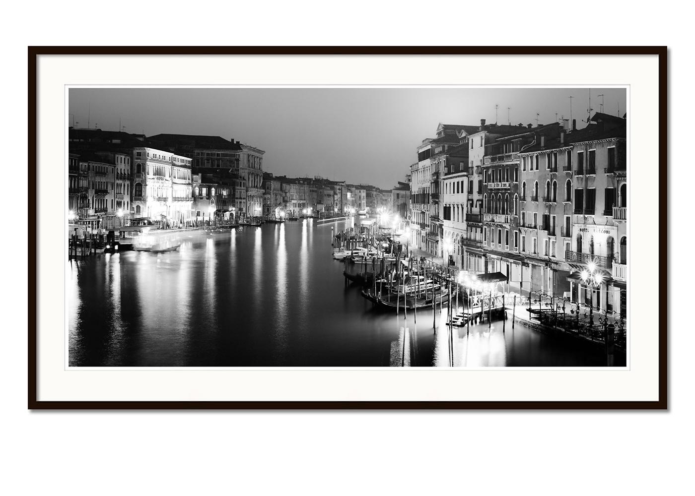 Canal Grande, Venice, Monochrome Cityscape, Limited Edition Archival Print - Gray Black and White Photograph by Gerald Berghammer