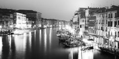 Canal Grande Night, Venice, black and white fine art photography, landscape