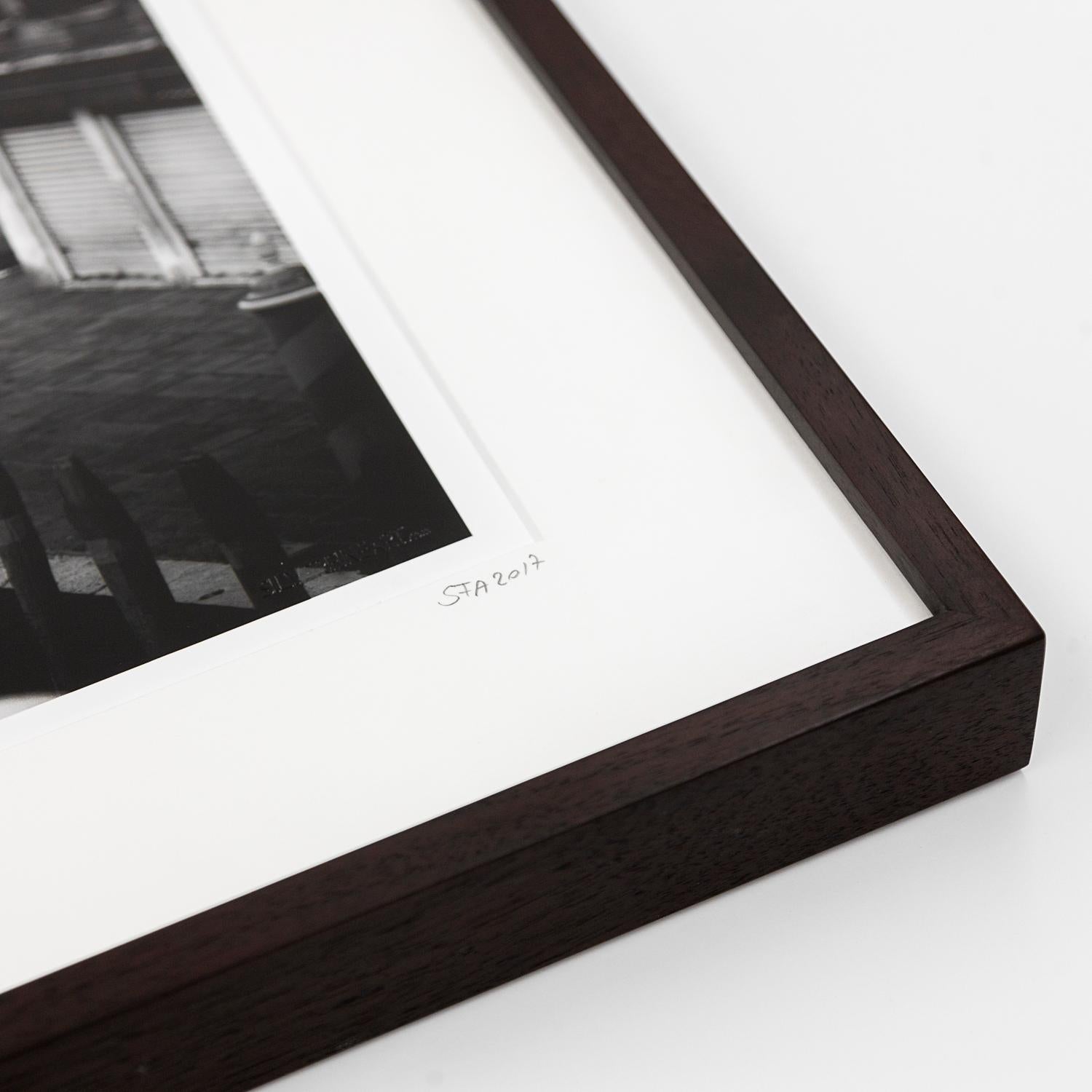 Gerald Berghammer - Limited Edition 1/15
Silver Gelatin Prints, Selenium Toned, Printed 2017
Signed, numbered, dated by Artis.
Handmade wood frame, dark-brown, natural white archival Passepartout, anti-reflection white glass, UV 70, metal corners