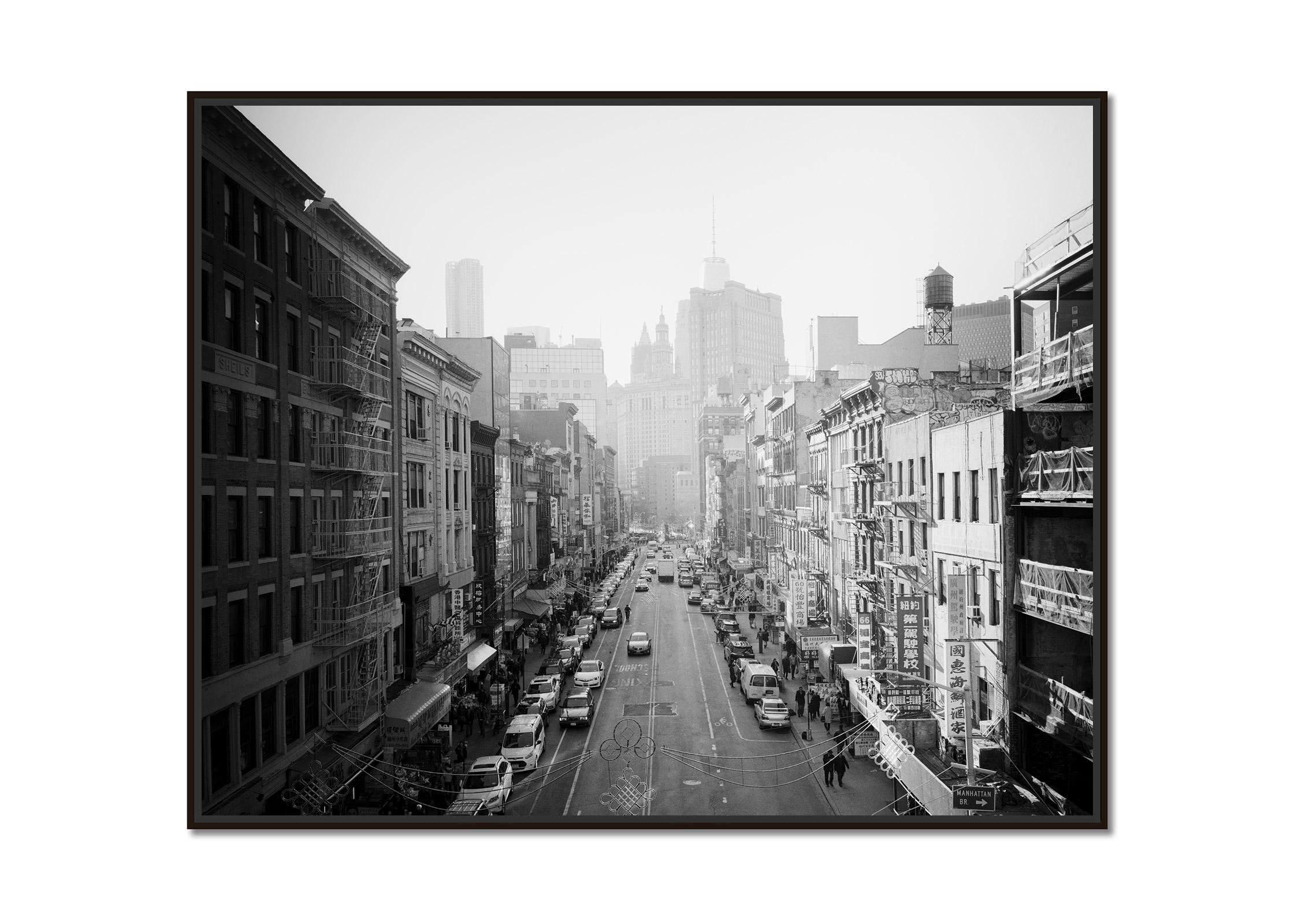 Chinatown, New York City, USA, black and white fine art cityscape photography - Photograph by Gerald Berghammer
