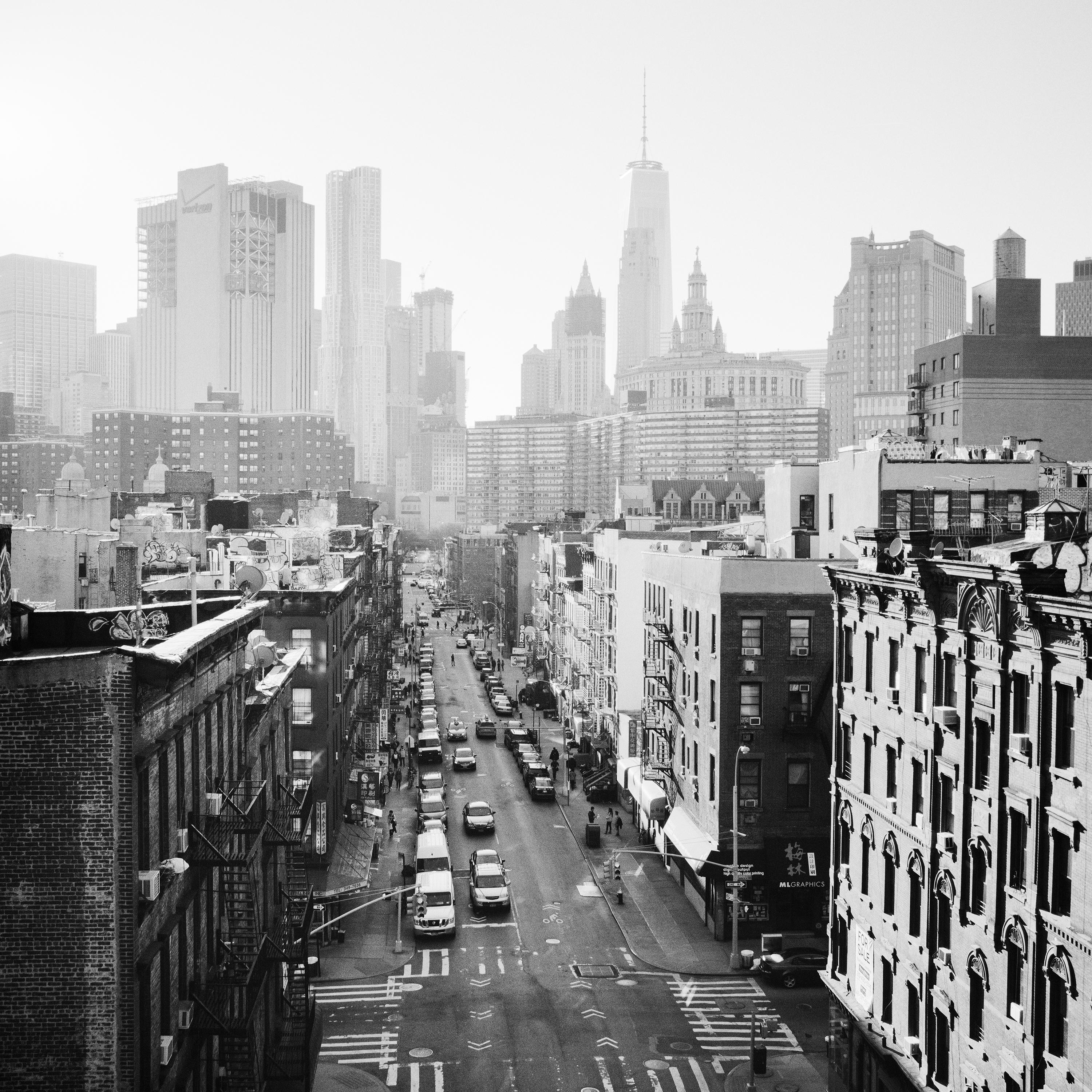 Chinatown Skyline New York City USA black and white cityscape art photography For Sale 1