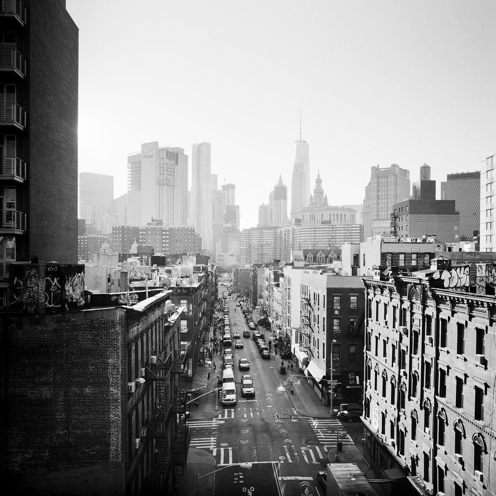 Gerald Berghammer Black and White Photograph - Chinatown Skyline New York City USA black and white cityscape art photography