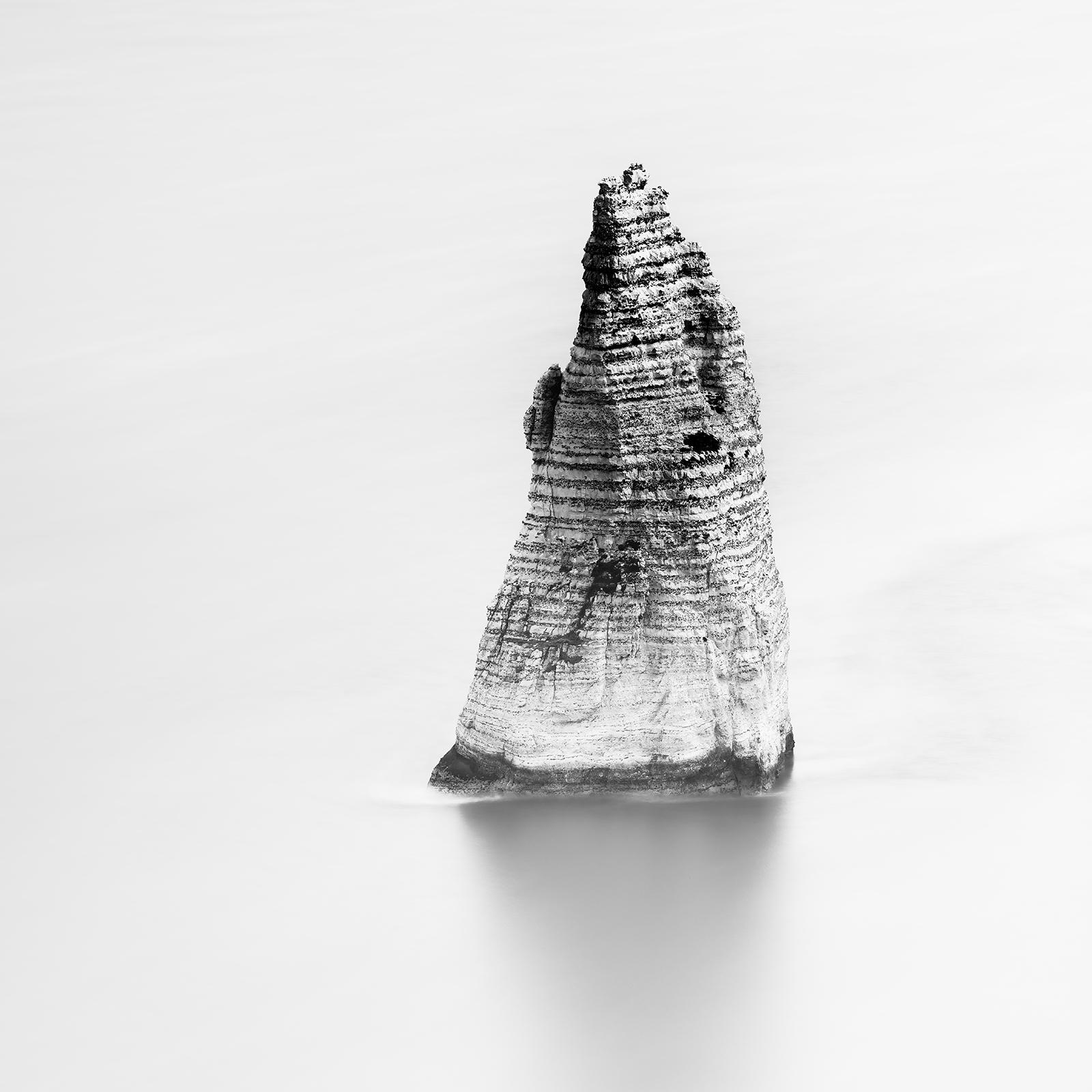 Cliffs of Etretat, Alabaster Coast, France, black and white landscape art photo For Sale 6