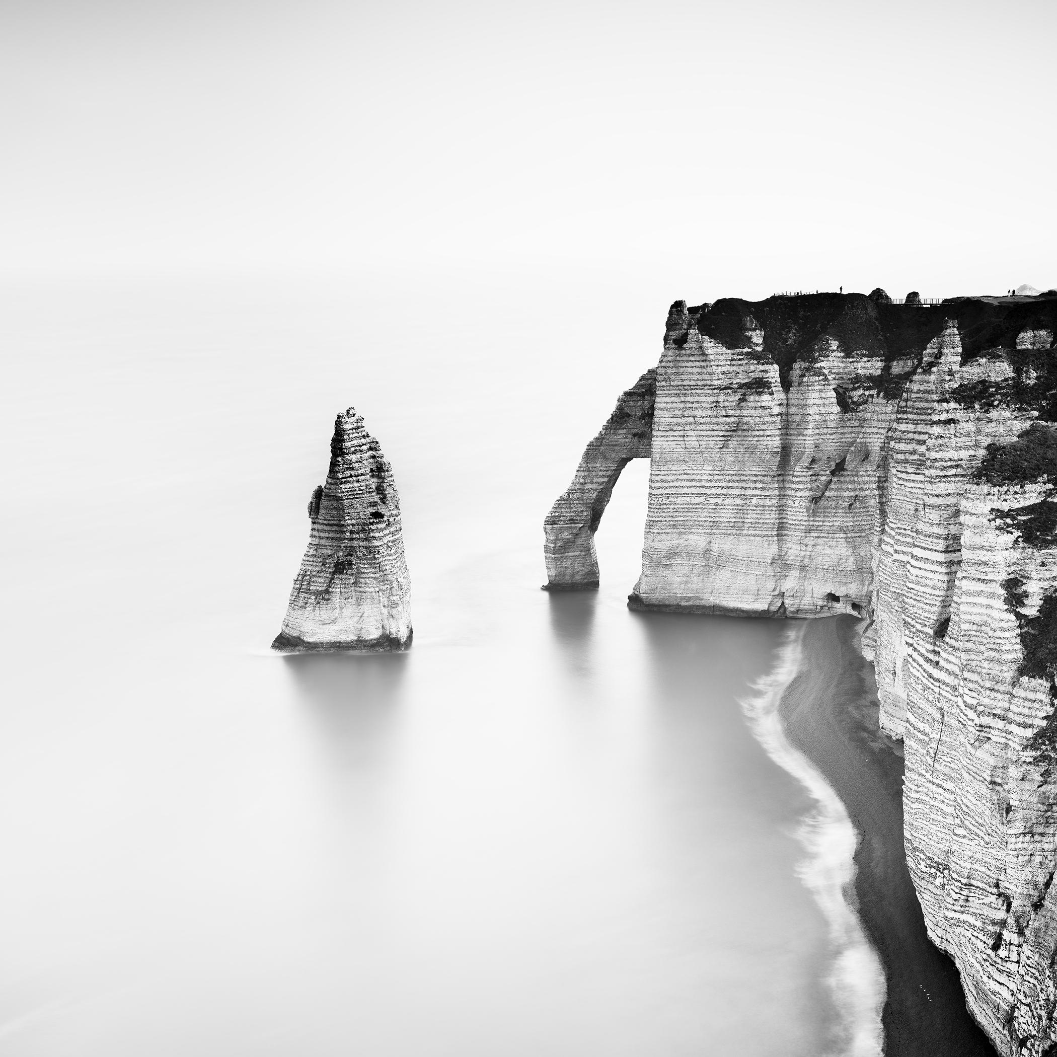 Gerald Berghammer Black and White Photograph - Cliffs of Etretat, Alabaster Coast, France, monochrome seascape, limited edition