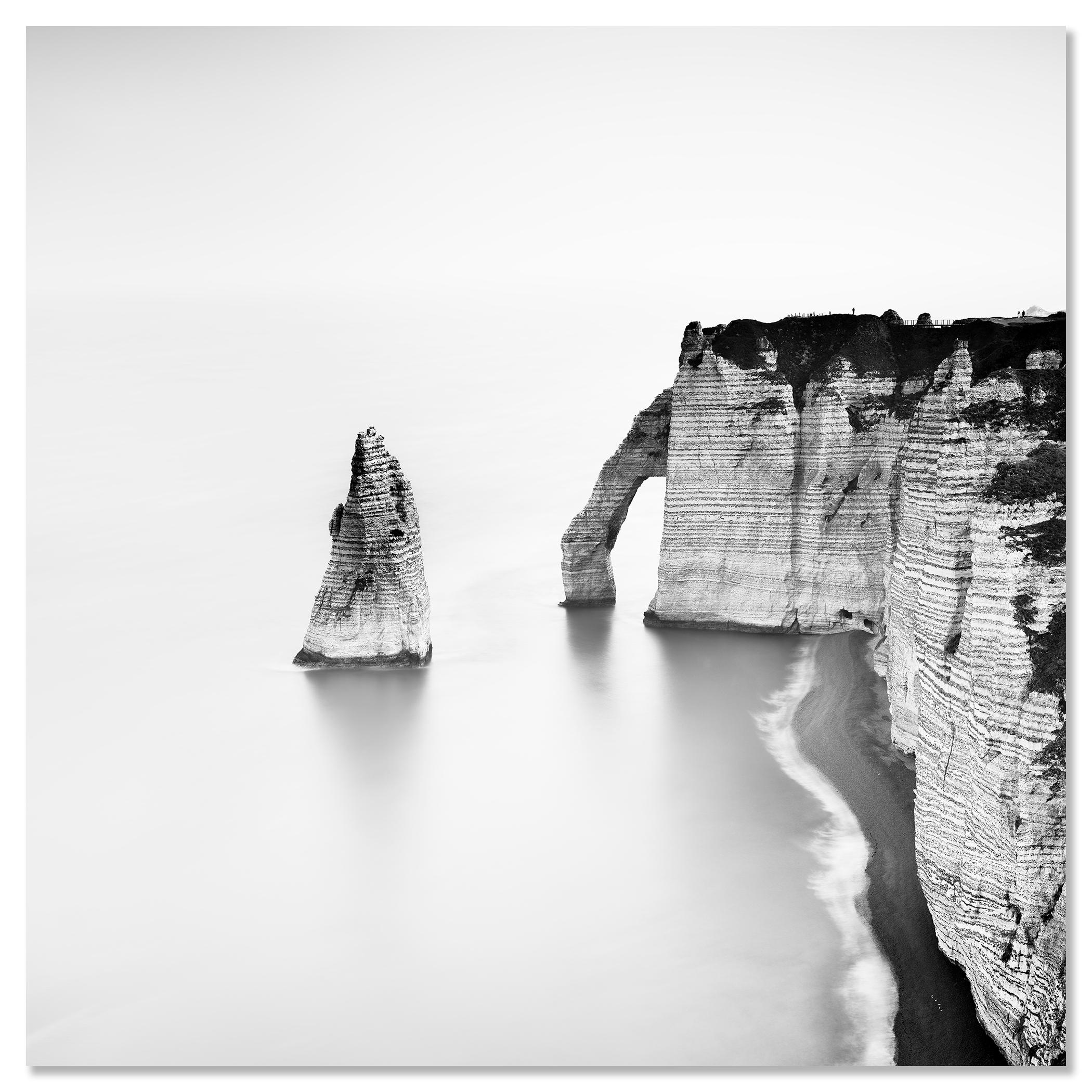 Cliffs of Etretat, Alabaster Coast, France, monochrome seascape, limited edition For Sale 3