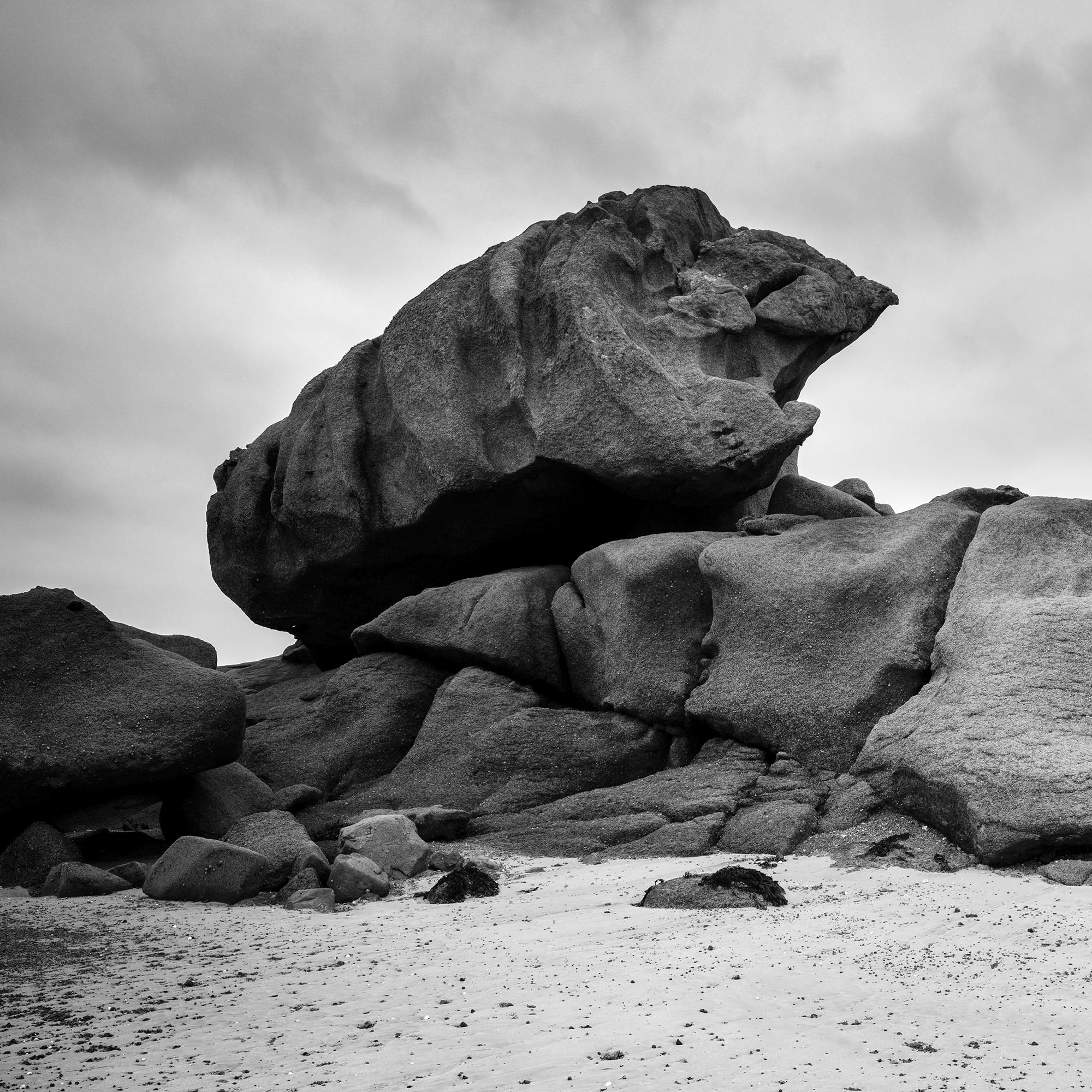 Crab Claws Rock, Granite Coast, France, black and white landscape photography For Sale 4