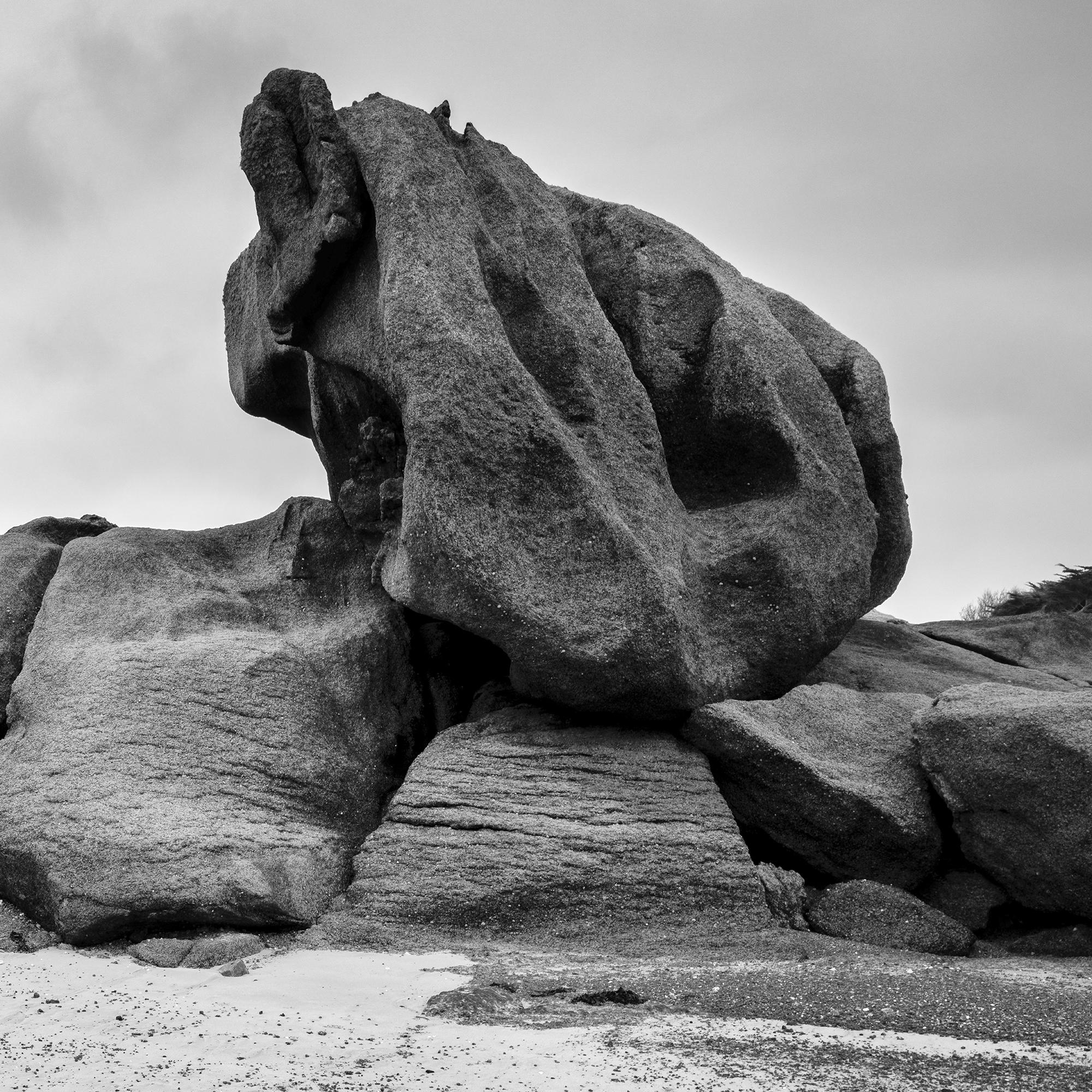 Crab Claws Rock, Granite Coast, France, black and white landscape photography For Sale 5