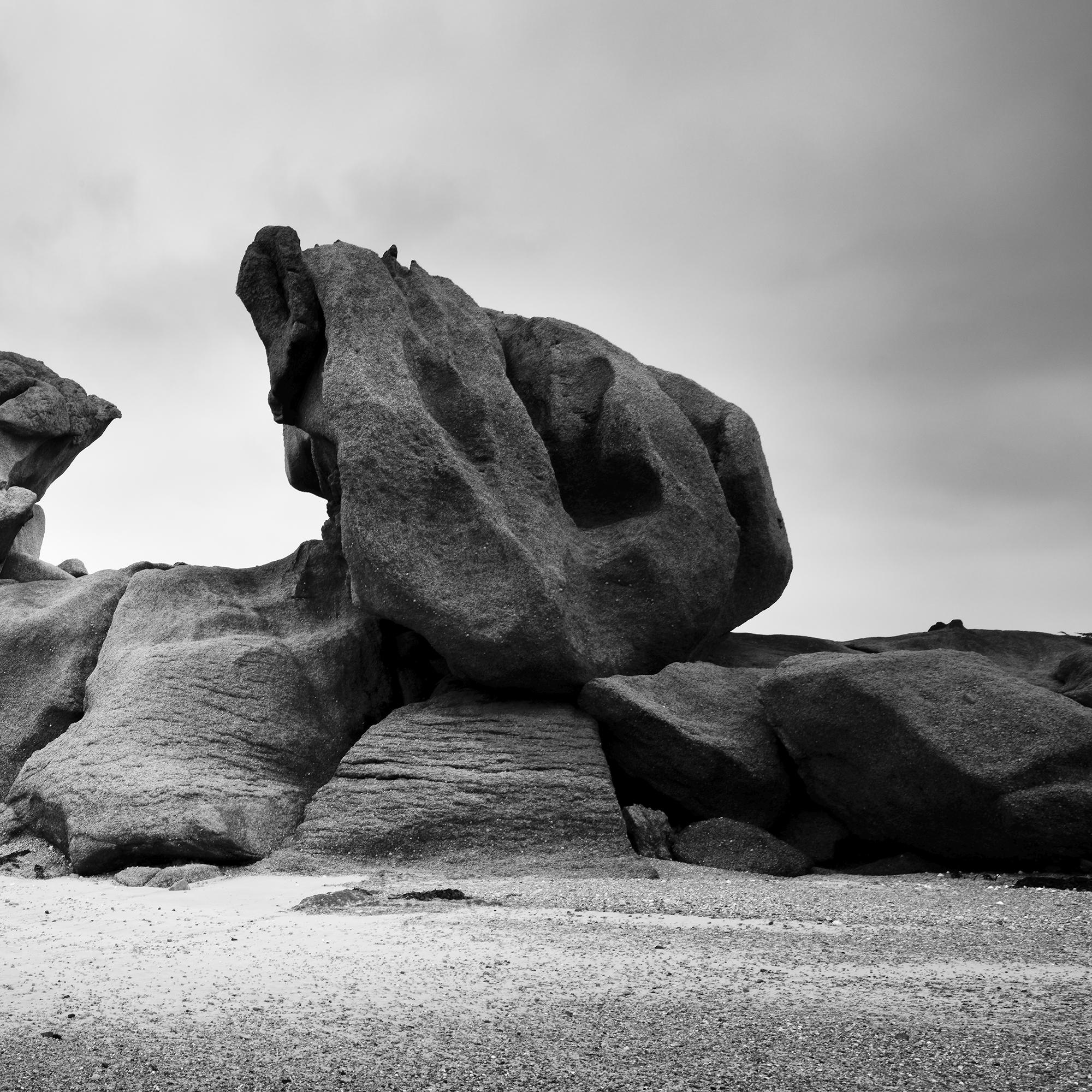 Crab Claws Rock, Panorama, Granite Coast, black and white landscape photography For Sale 6