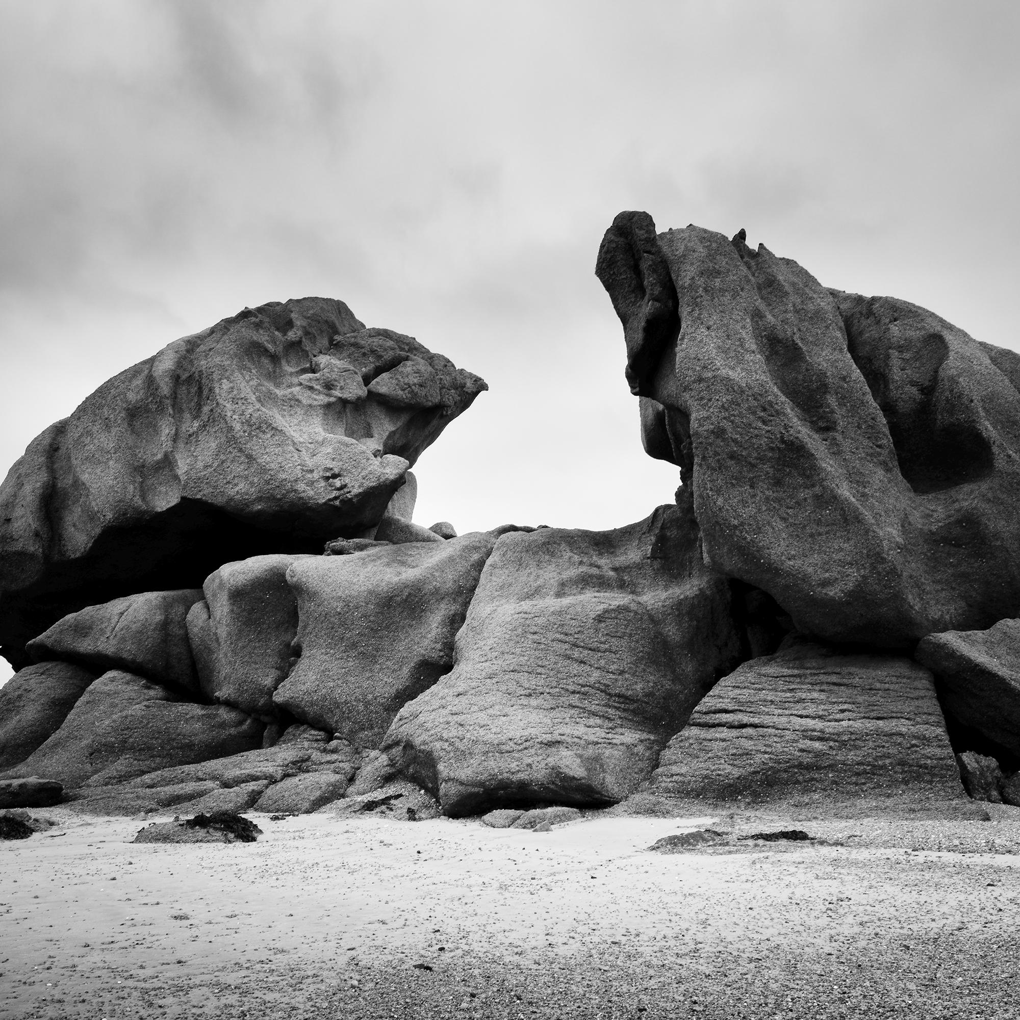 Crab Claws Rock, Panorama, Granite Coast, black and white landscape photography For Sale 5
