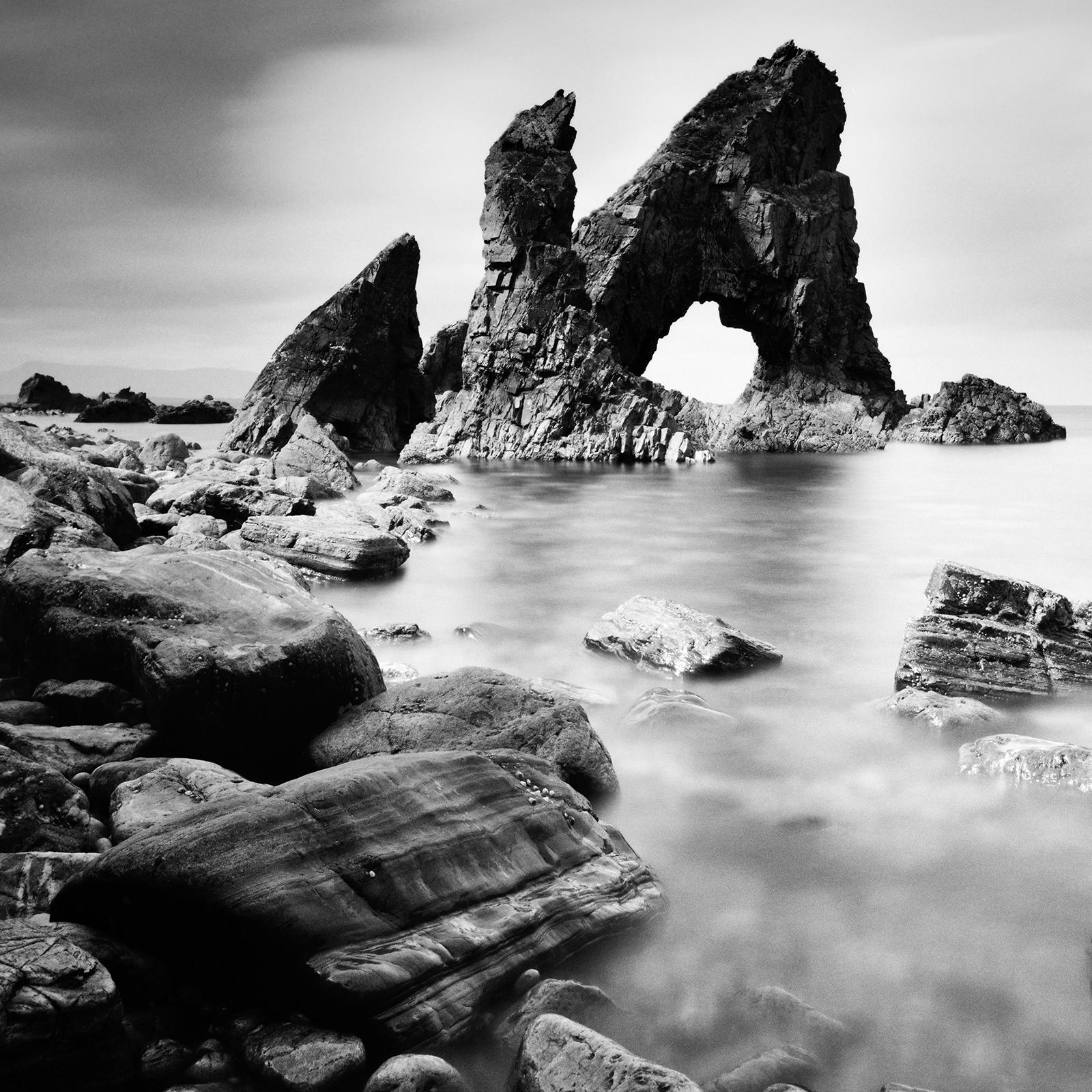Crohy Sea Arch, Ireland, black and white fine art photography, seascape print For Sale 1