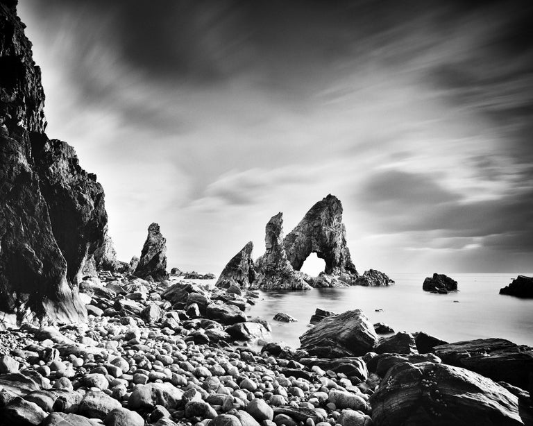 Gerald Berghammer Landscape Photograph - Crohy Sea Arch, Rocky Beach, Ireland, black and white photography, landscape