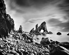 Crohy Sea Arch, Rock Beach, black and white photograph, landscape, limited