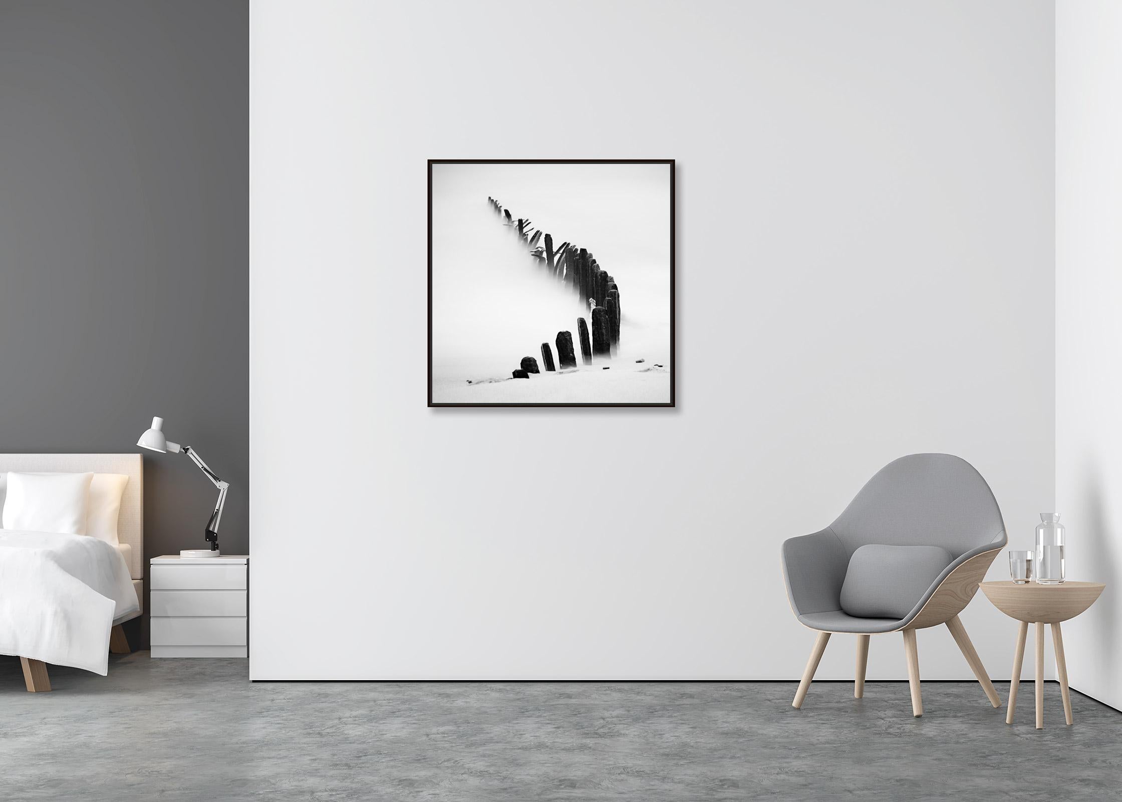 Curved Line, Sylt, black and white photograph, landscape, limited edition print - Contemporary Photograph by Gerald Berghammer