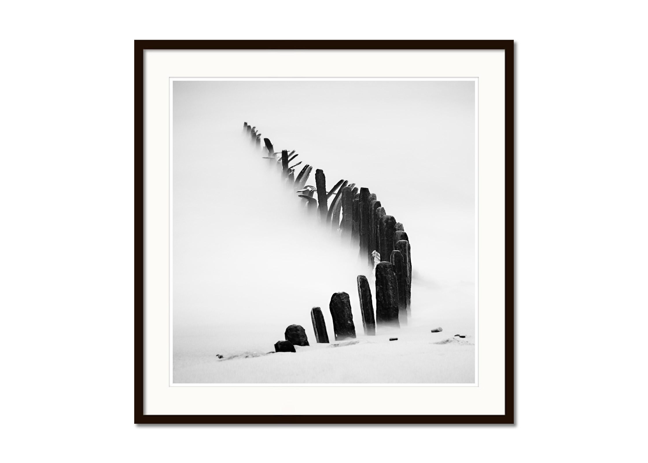 Curved Line, Sylt, black and white photograph, landscape, limited edition print - Gray Black and White Photograph by Gerald Berghammer