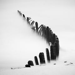 Curved Line, Sylt, Germany, black and white art photography, fine art landscape