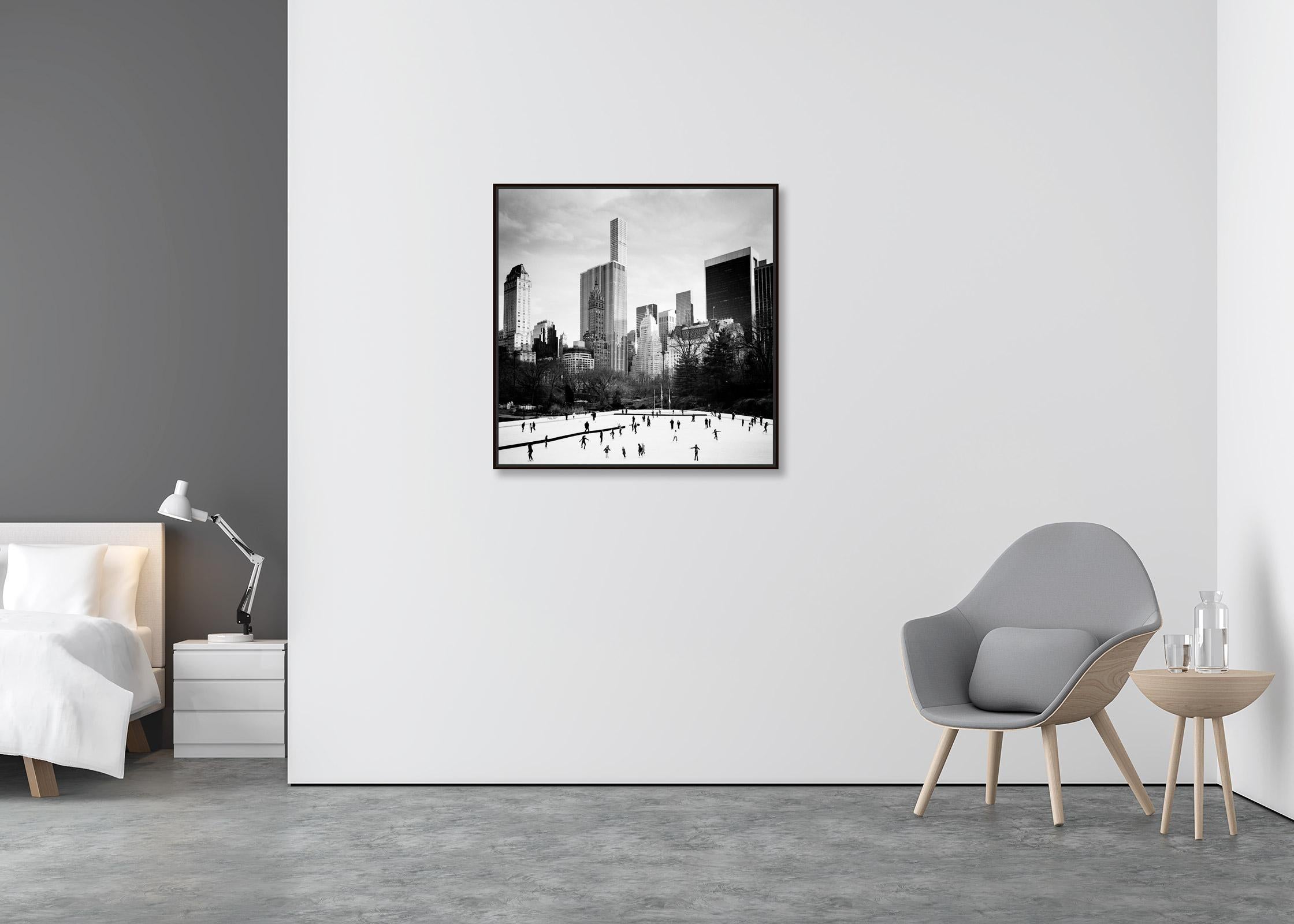 Dancing on Ice, skyscraper, New York, USA, black and white photography landscape - Contemporary Photograph by Gerald Berghammer