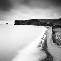 Detached Island, coast, Iceland, black and white photography, fine art landscape