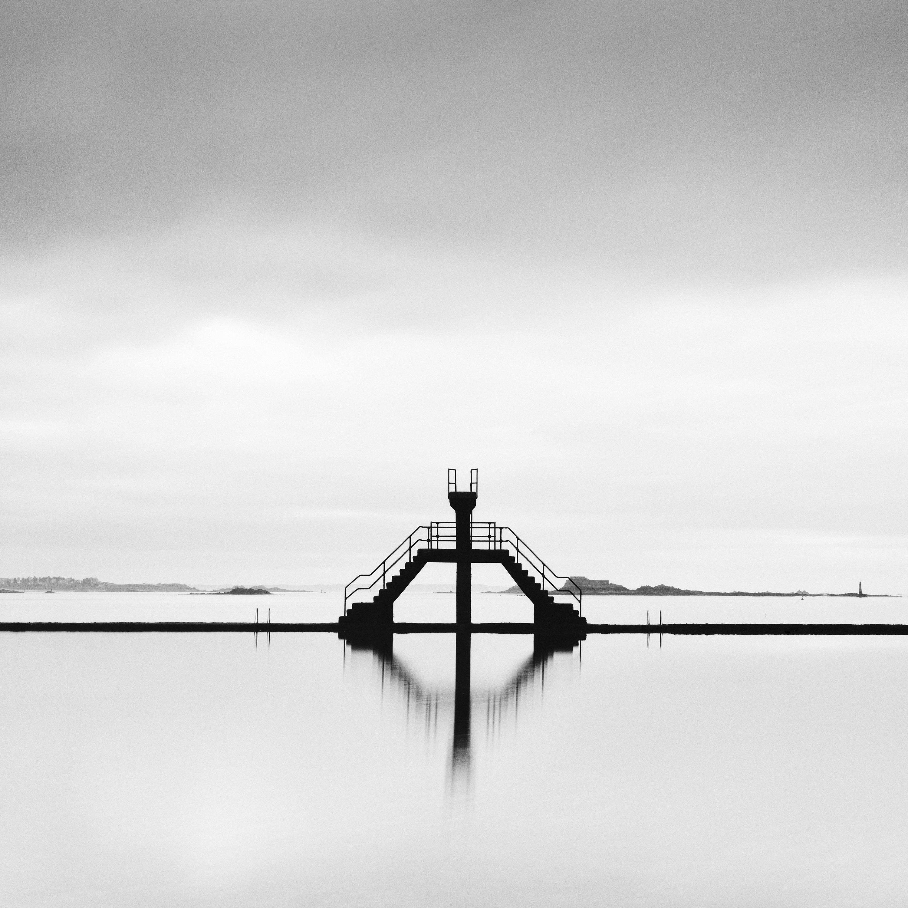 Diving Platform Panorama, France, Black and White Photography fine art landscape For Sale 8