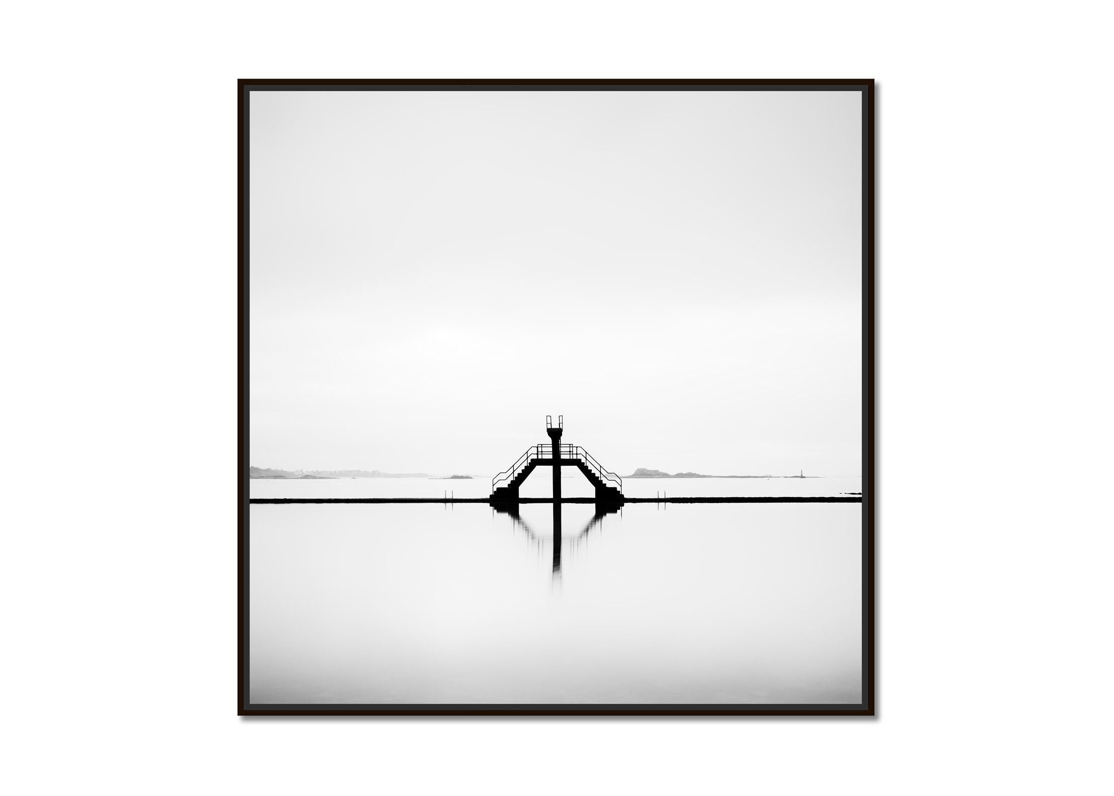 Diving Platform, Seawater swimming Pool, Saint Malo, black and white photography - Photograph by Gerald Berghammer