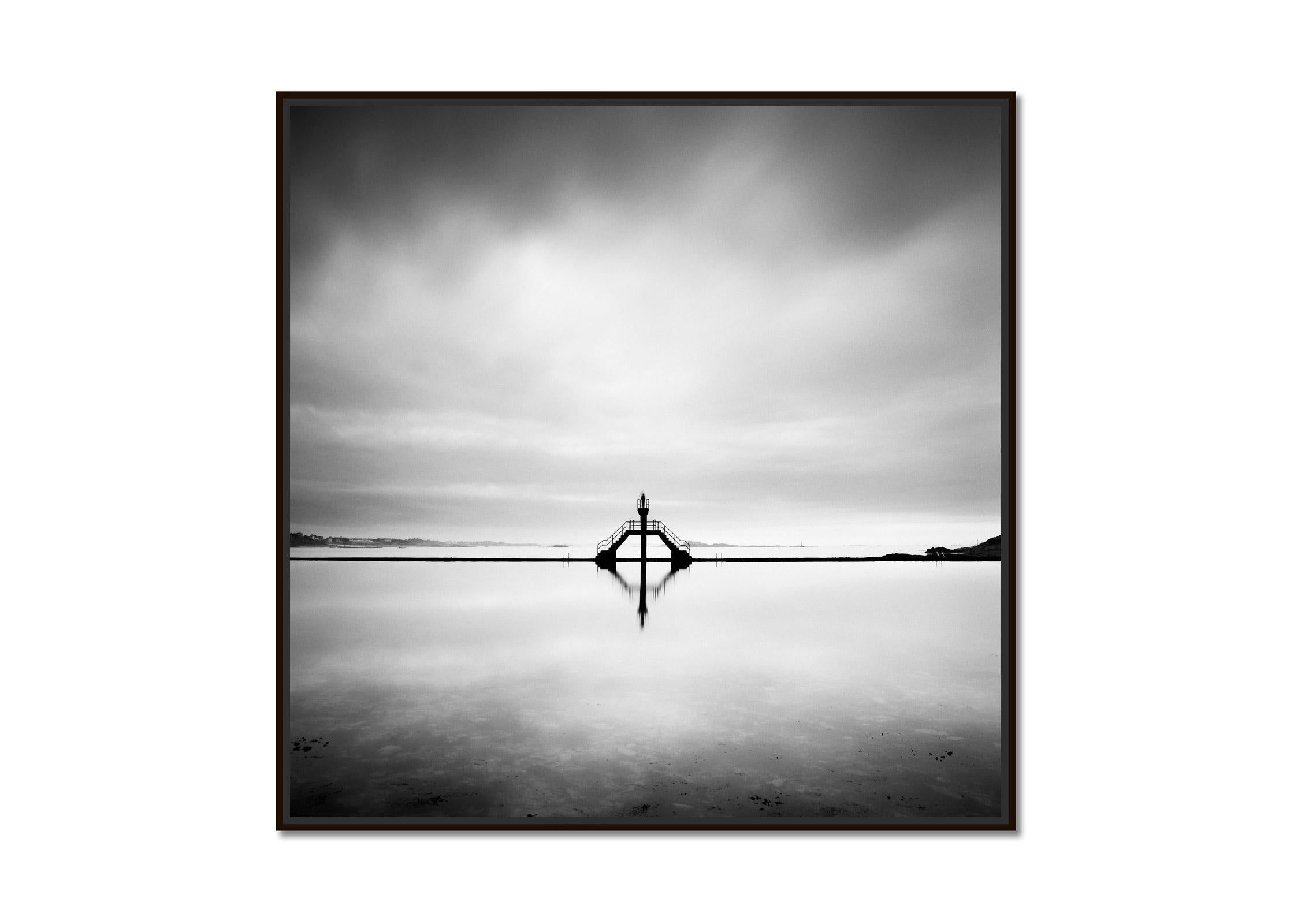 Diving Platform, Swimming Pool, black and white fine art photography, landscape - Photograph by Gerald Berghammer
