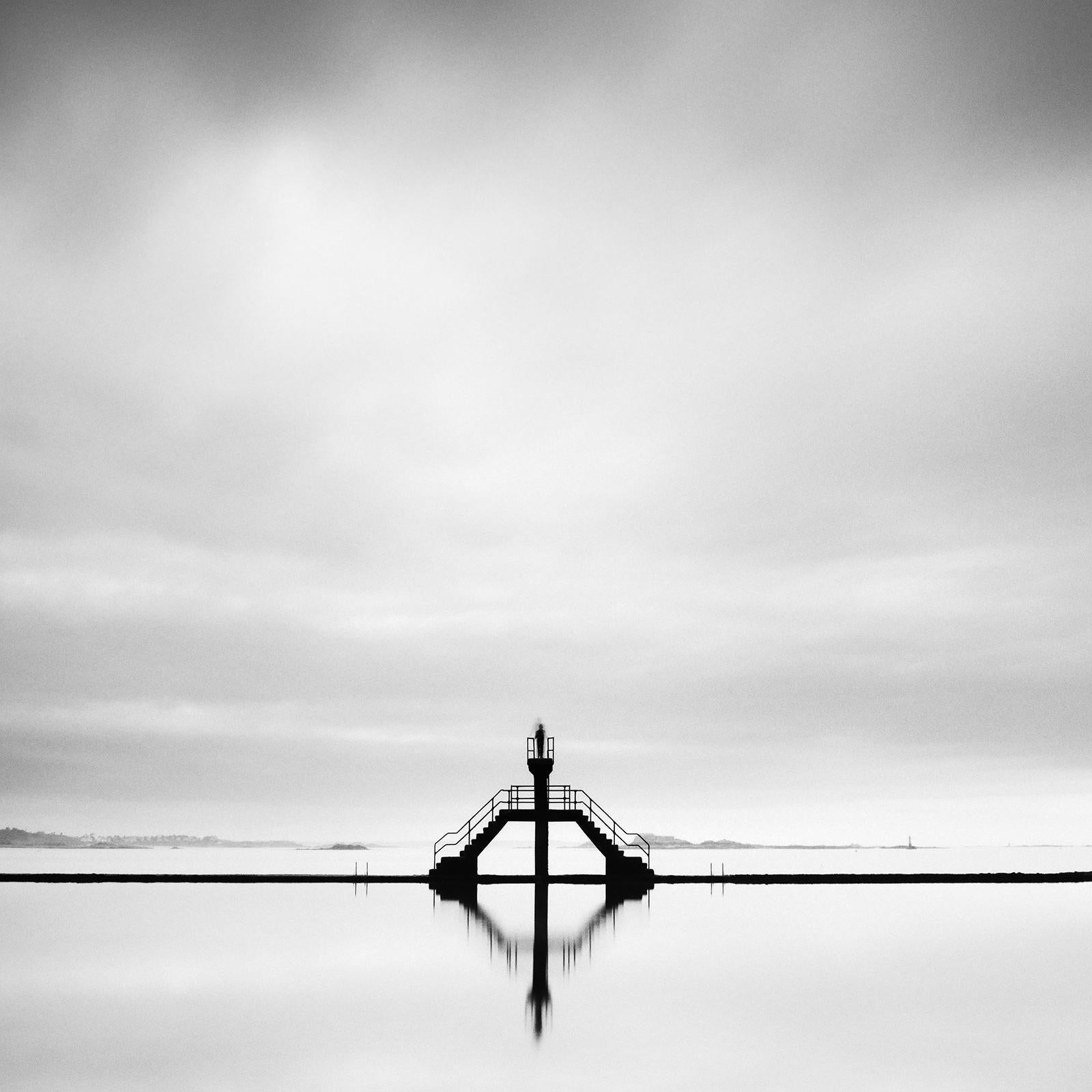 Diving Platform, Swimming Pool, black and white fine art photography, landscape For Sale 3