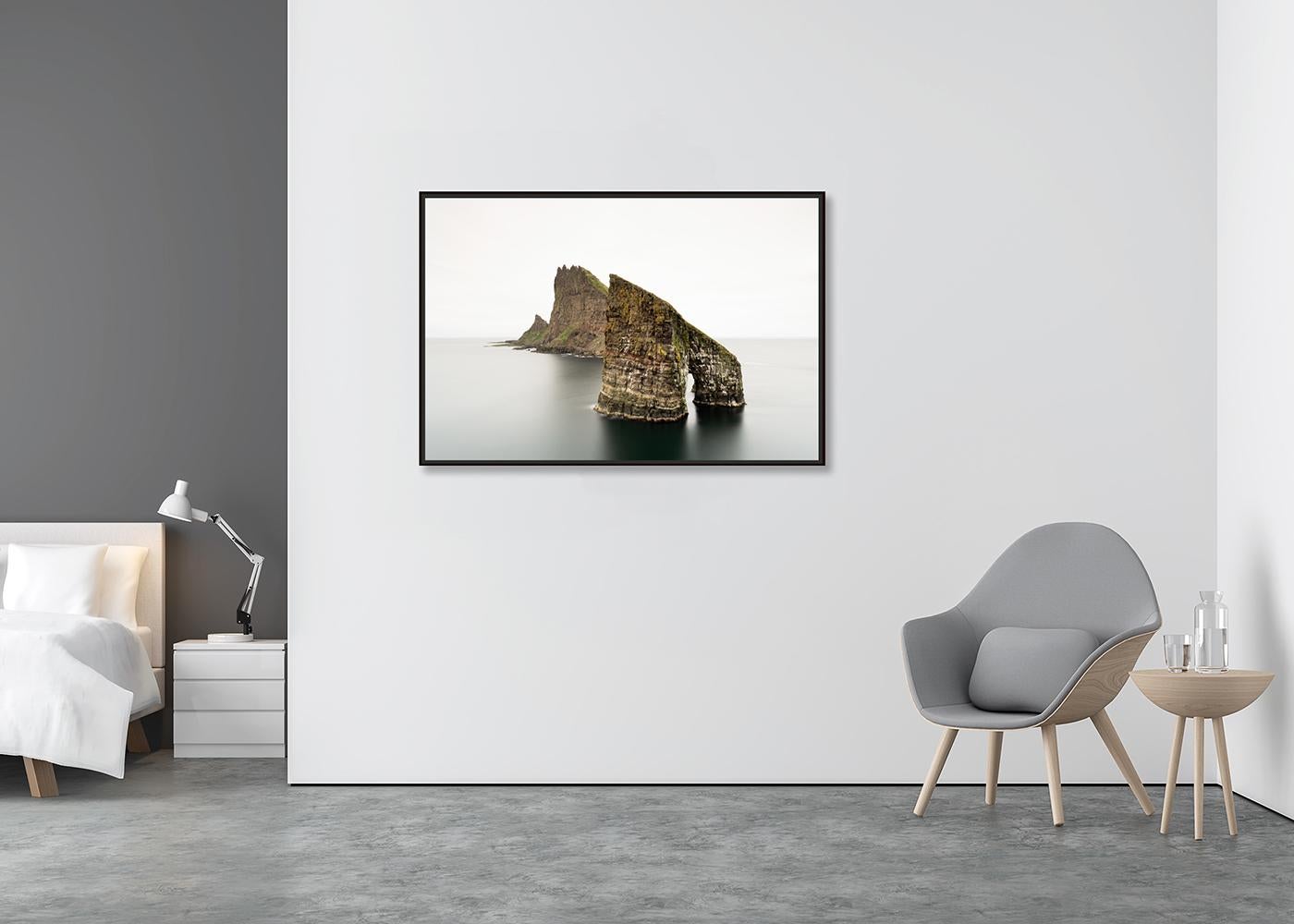 Drangarnir, Faroe Islands - Minimalist Seascape, Limited Edition Large Scale - Contemporary Photograph by Gerald Berghammer