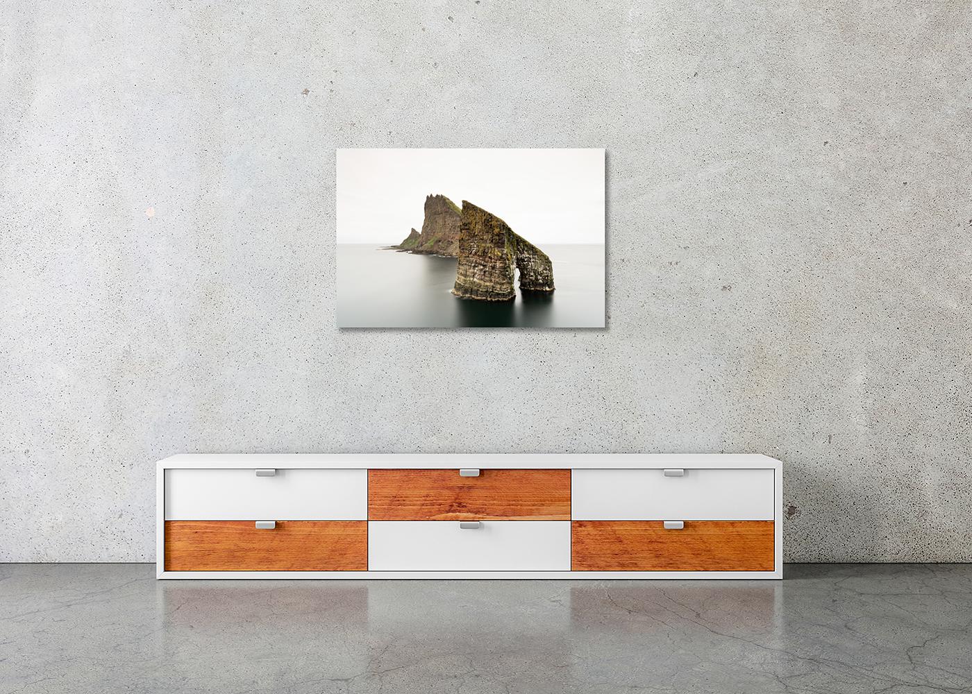 Drangarnir, Faroe Islands - Minimalist Seascape, Limited Edition Large Scale For Sale 1