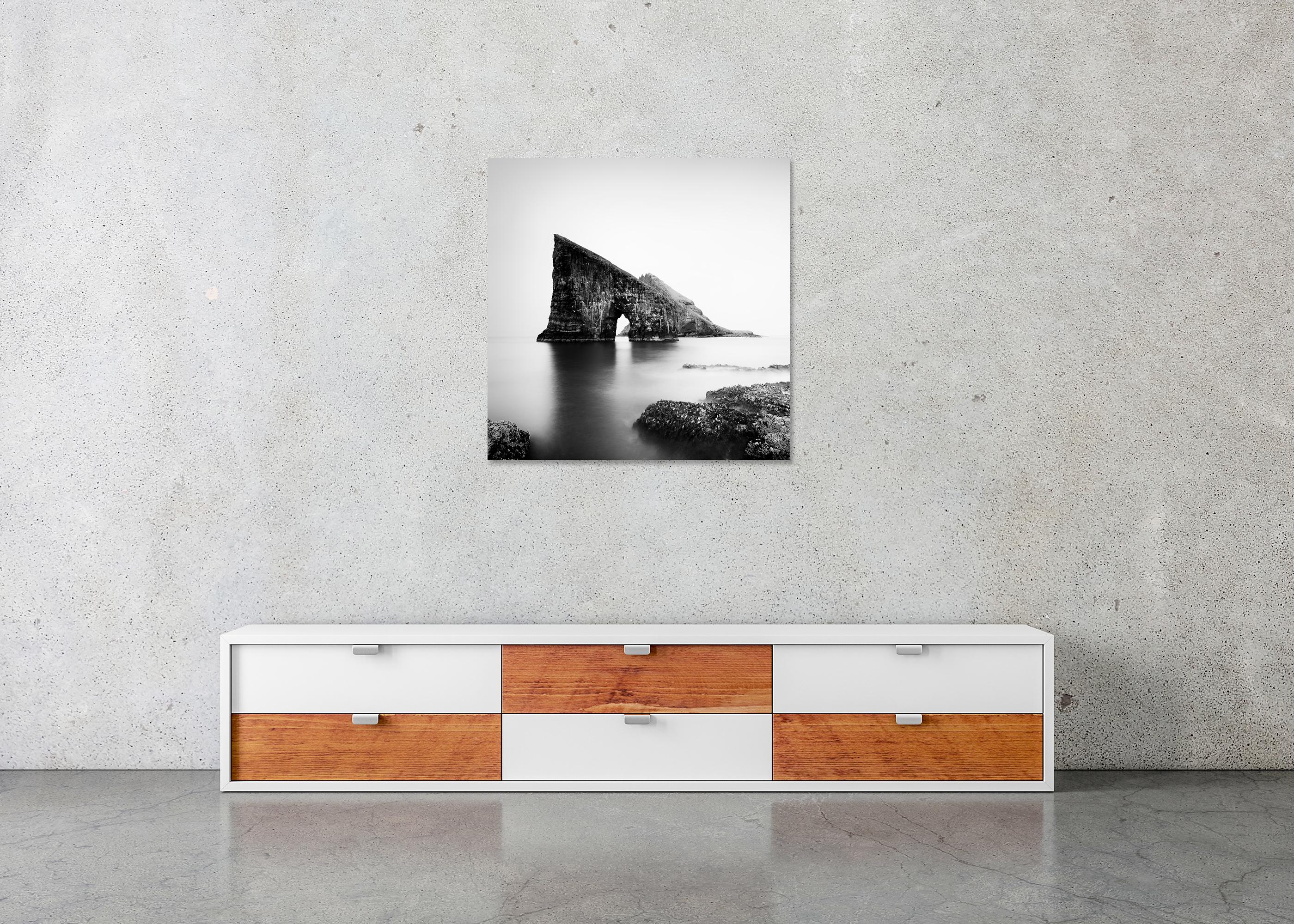 Drangarnir Sea Stacks, monochrome, minimalist photograph, limited editon print For Sale 4