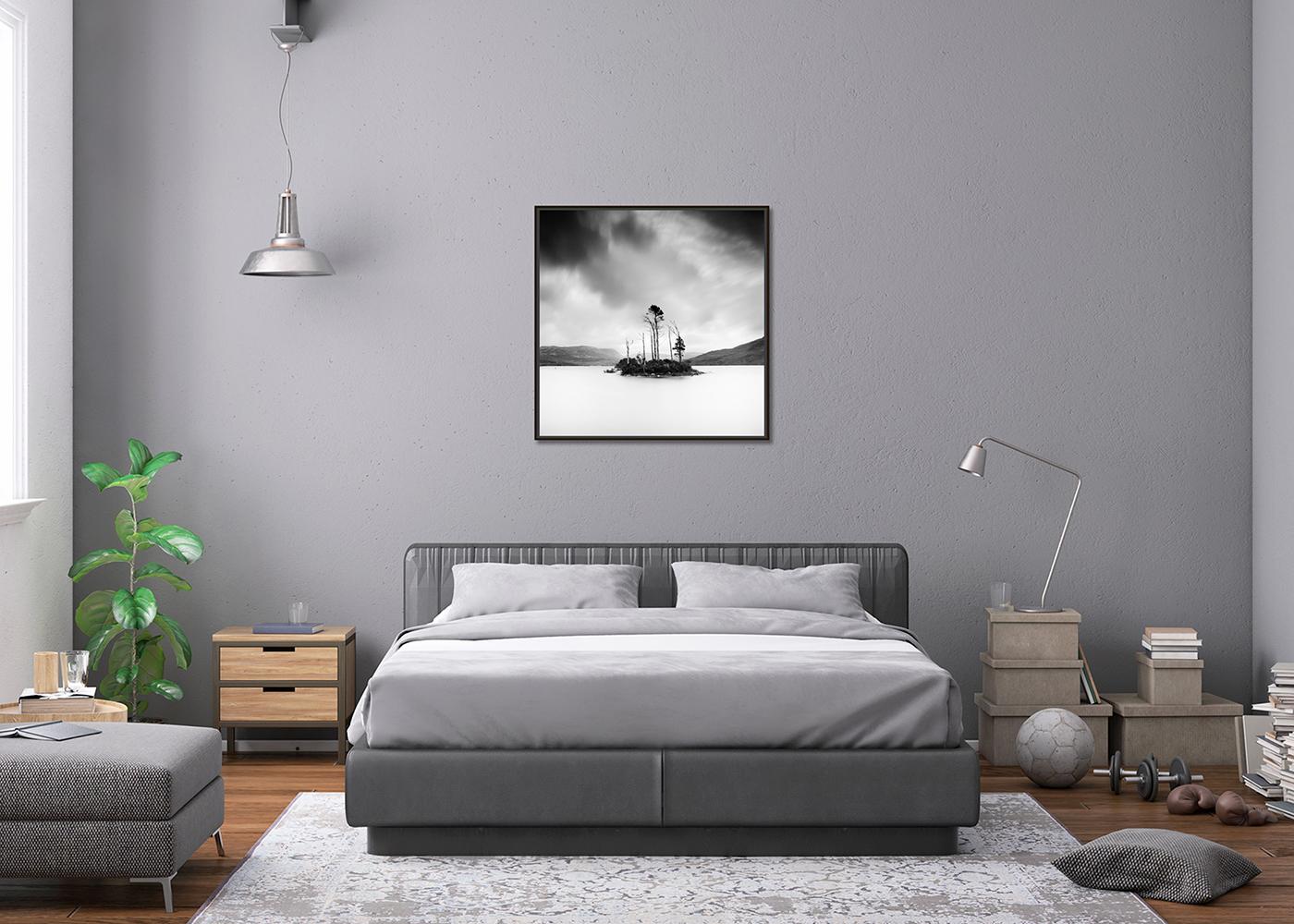 Drowned Island, Schottland, Schwarz-Weiß-Fotografie, Aquarell in limitierter Auflage im Angebot 2