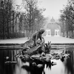 Duck Race, Schloss Schoenbrunn, Vienna, black and white, landscape, photography