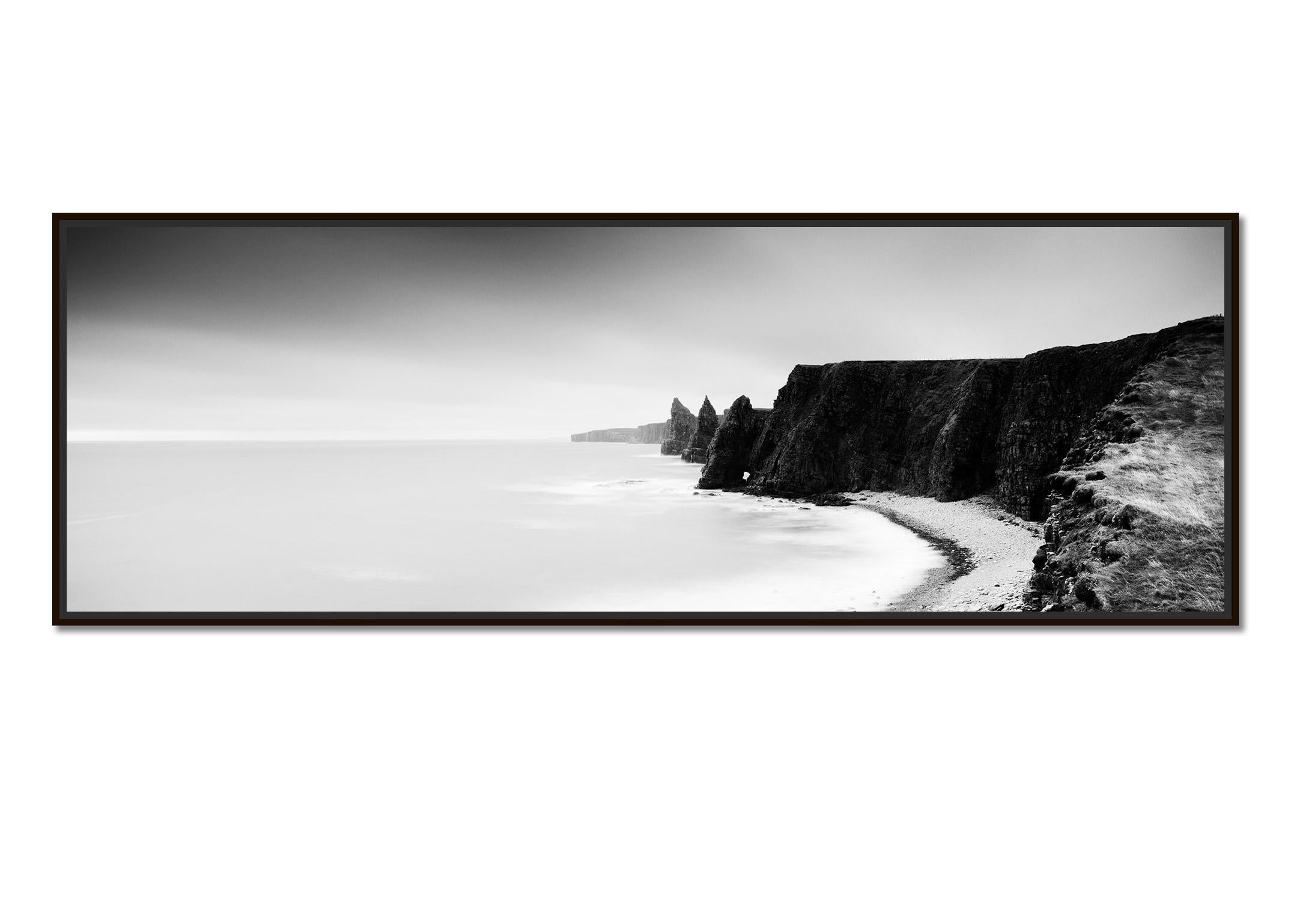 Duncansby Stacks, Ireland, black white, panorama landscape fine art photography  - Photograph by Gerald Berghammer