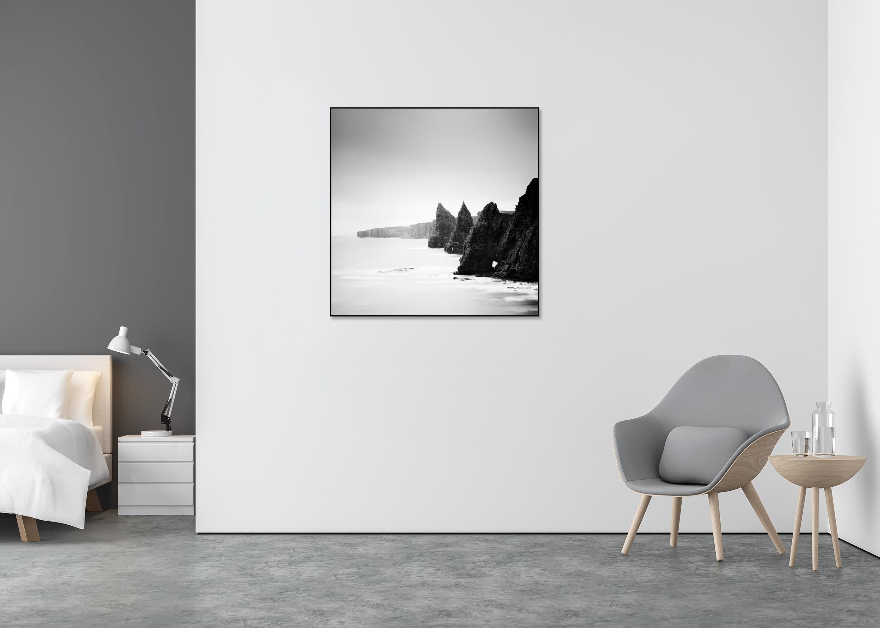 Duncansby Stacks, scottish coast, scotland, long exposure - Gray Landscape Photograph by Gerald Berghammer