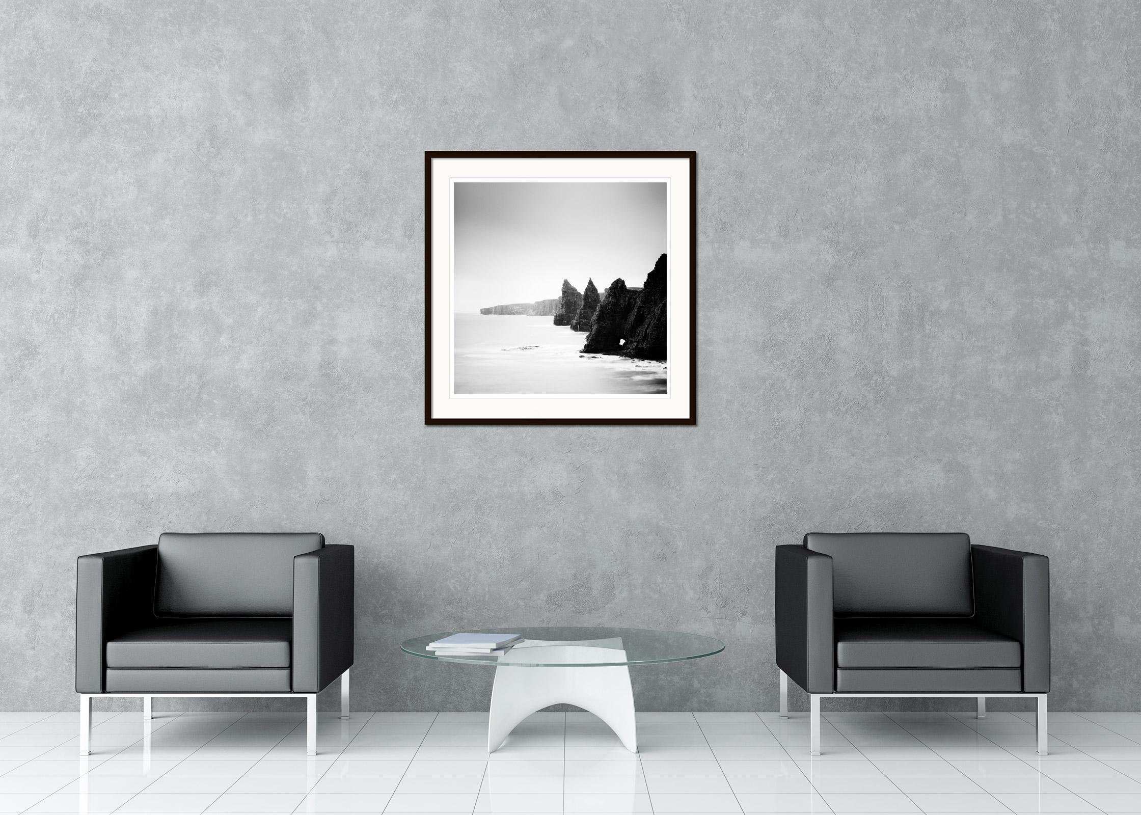 Black and White Fine Art landscape photography - Duncansby Stacks - Scotland wild coasts with the unique cliffs. Archival pigment ink print, edition of 9. Signed, titled, dated and numbered by artist. Certificate of authenticity included. Printed
