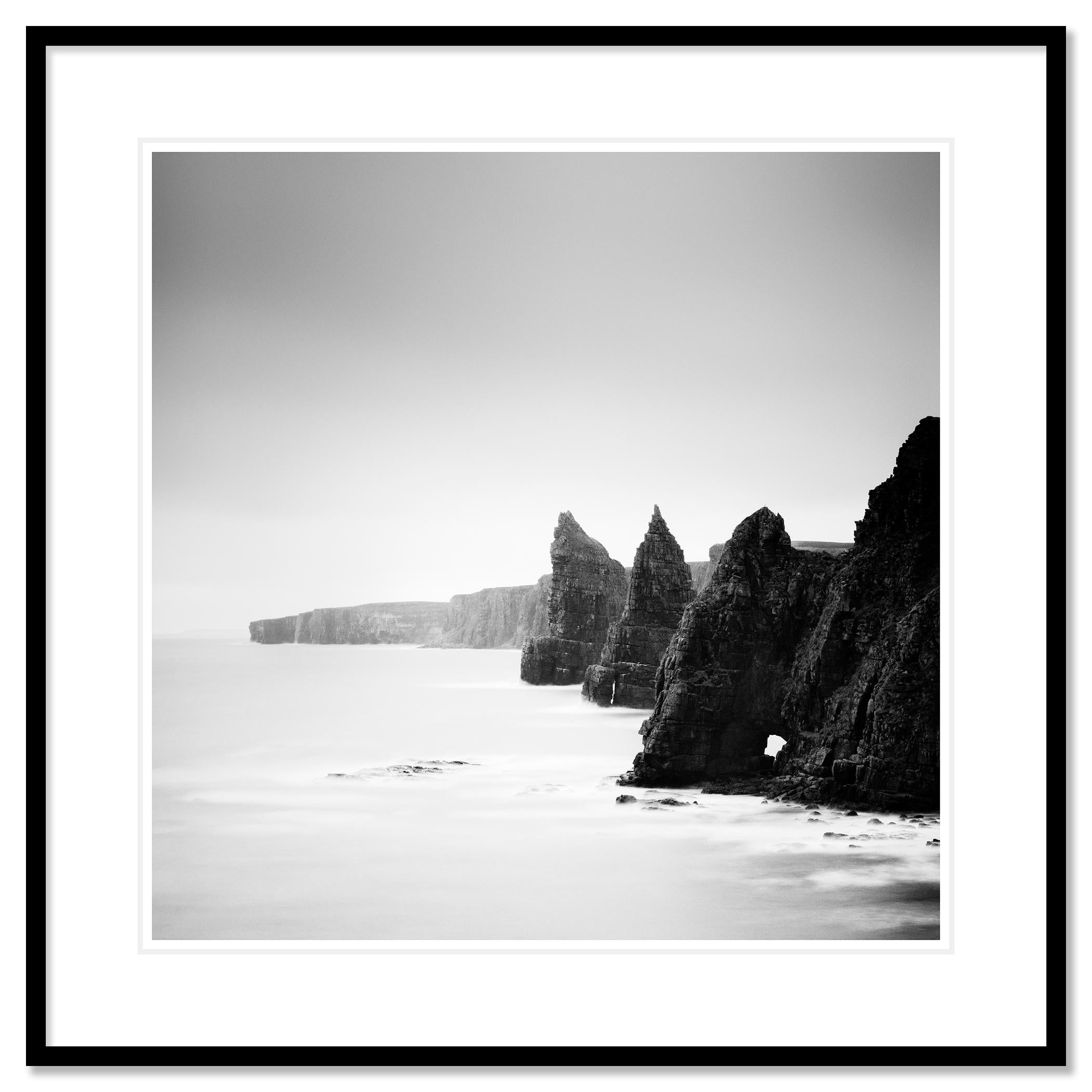 Black and White Fine Art landscape photography - Duncansby Stacks - Scotland wild coasts with the unique cliffs. Archival pigment ink print, edition of 9. Signed, titled, dated and numbered by artist. Certificate of authenticity included. Printed