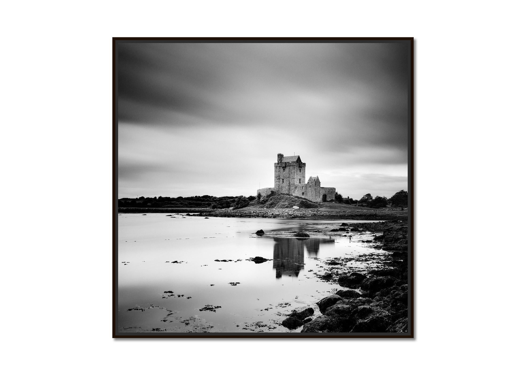Dunguaire Castle, Ireland, black and white, long exposure, landscape photography - Photograph by Gerald Berghammer