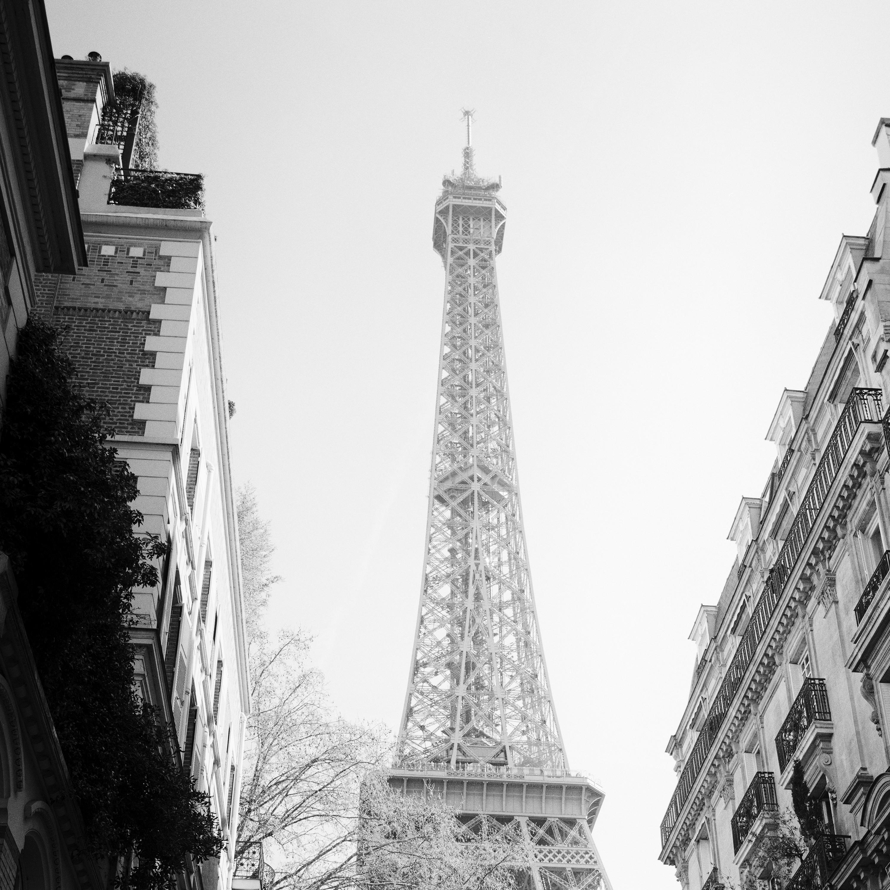 Eiffel Tower architecture detail Paris black and white fine art city photography For Sale 1