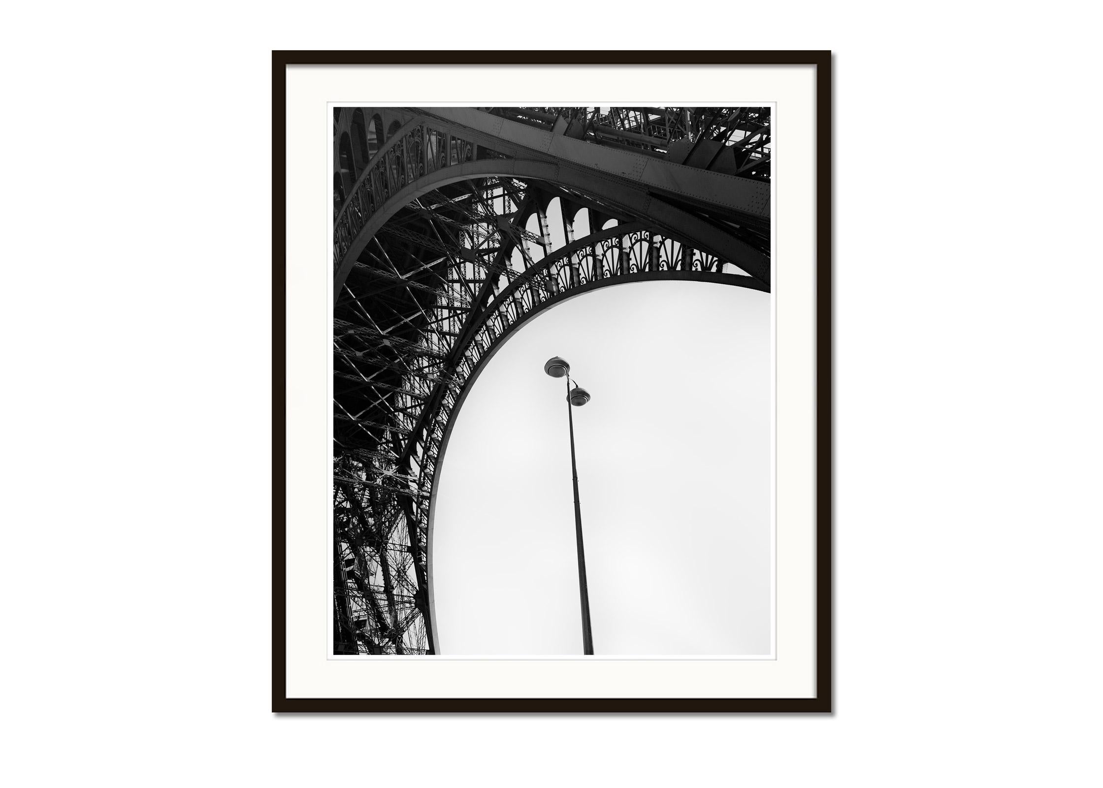 Eiffel Tower, Architecture Detail, Paris, black and white photography, cityscape - Minimalist Photograph by Gerald Berghammer