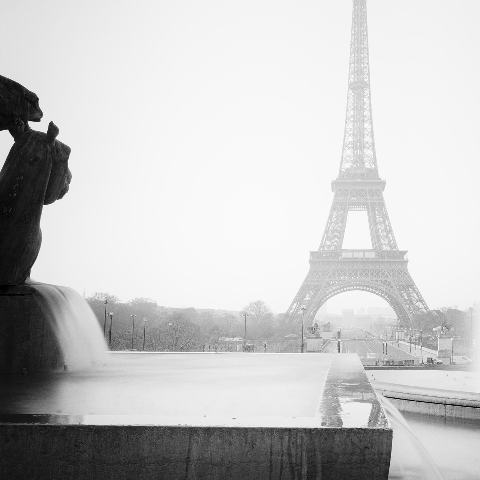 Eiffelturm, Fontaine Du Trocadero, Paris, Schwarz-Weiß-Kunstfotografie im Angebot 4