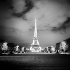 Eiffel Tower Night Paris light show black and white art cityscape photography