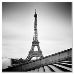 Eiffel Tower Stairs at the Trocadero Paris, black and white cityscape print