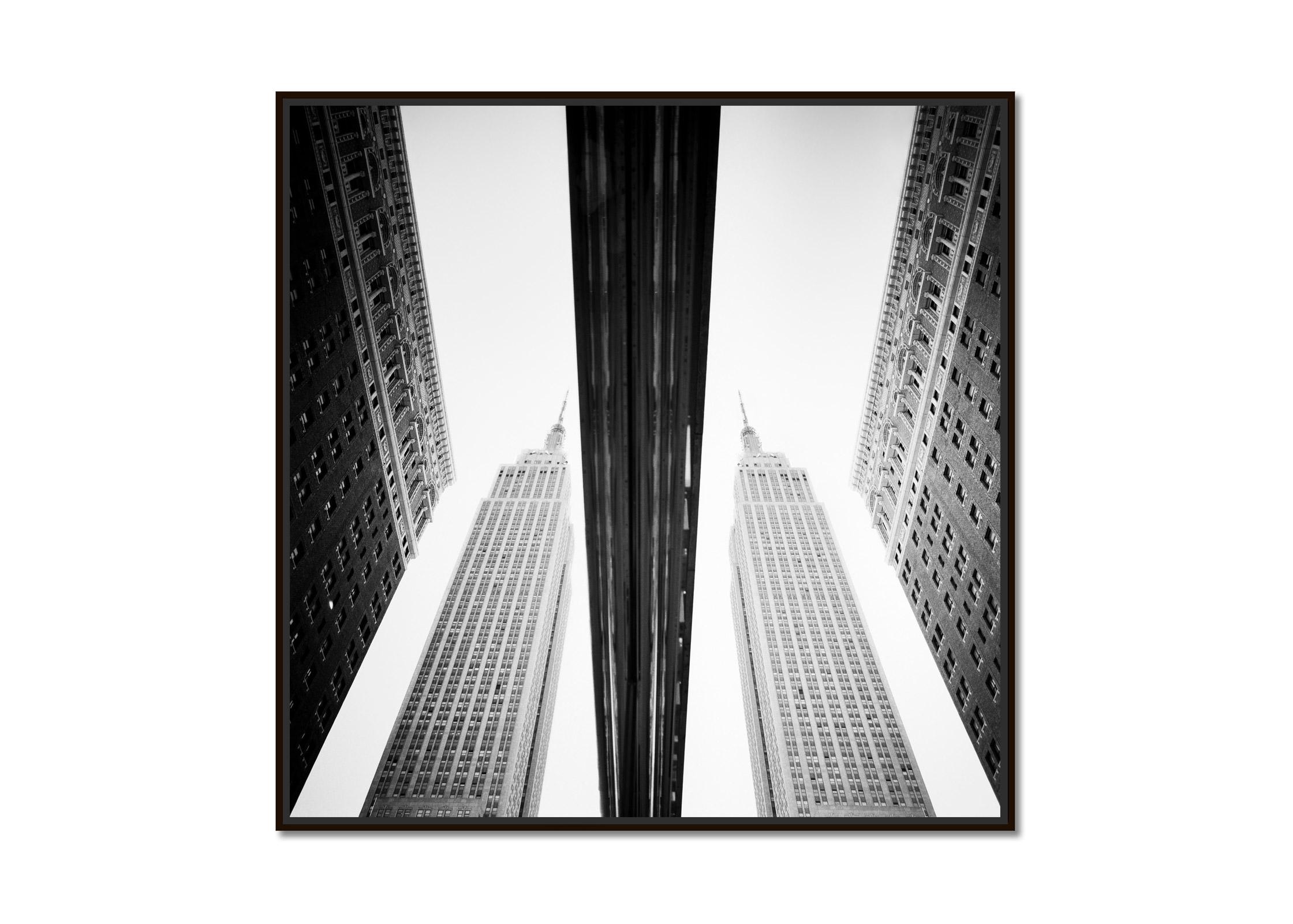 Empire State Building reflection New York City bw fine art cityscape photography - Photograph by Gerald Berghammer
