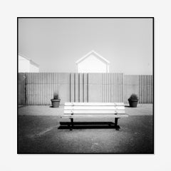 Esplanade, Beach, France, black and white photograph, limited edition landscape