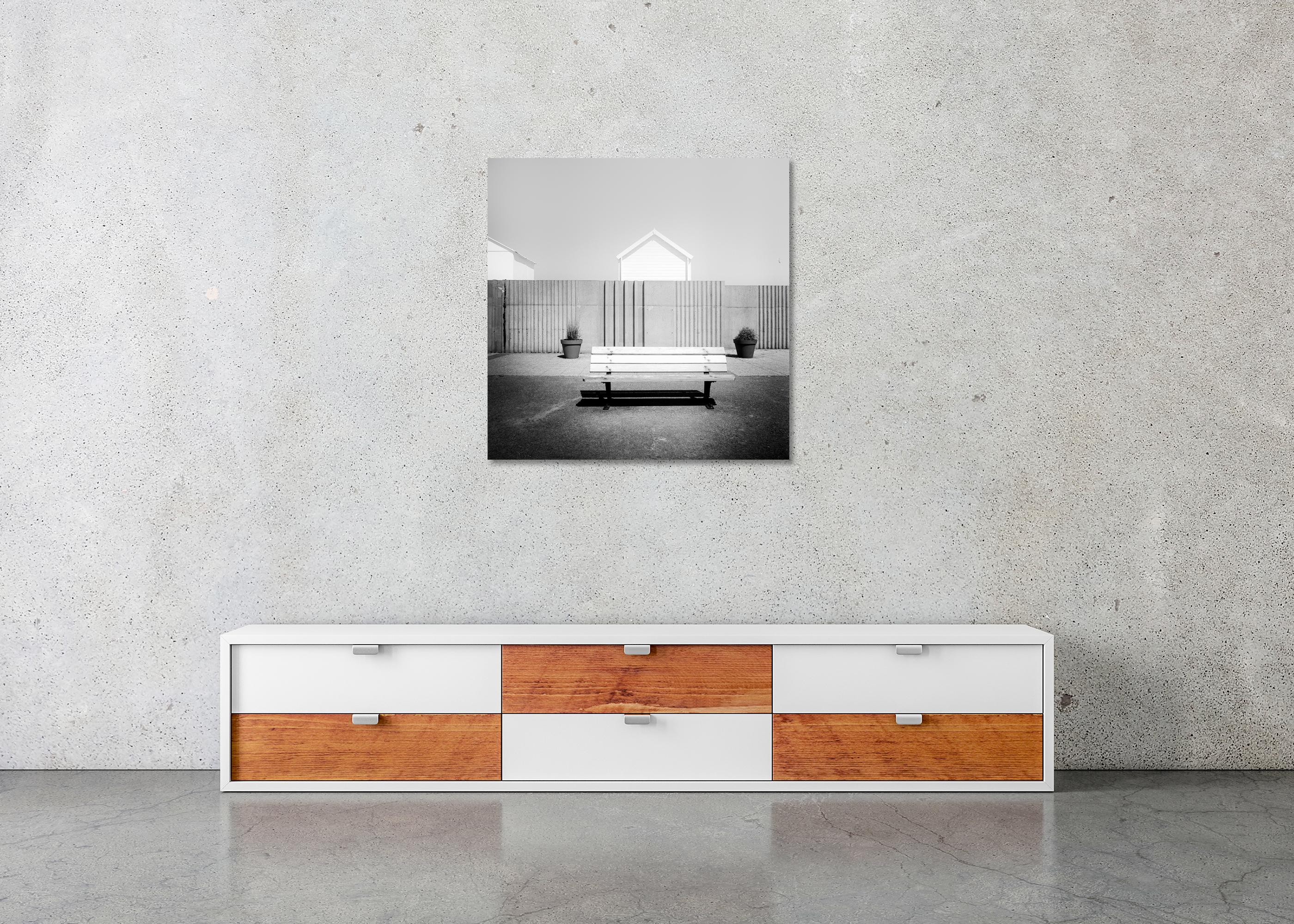 Esplanade, Strand, Frankreich, Schwarz-Weiß-Fotografie, Landschaft in limitierter Auflage im Angebot 2