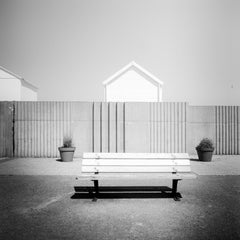 Esplanade, Beach, France, contemporary black and white landscape photography