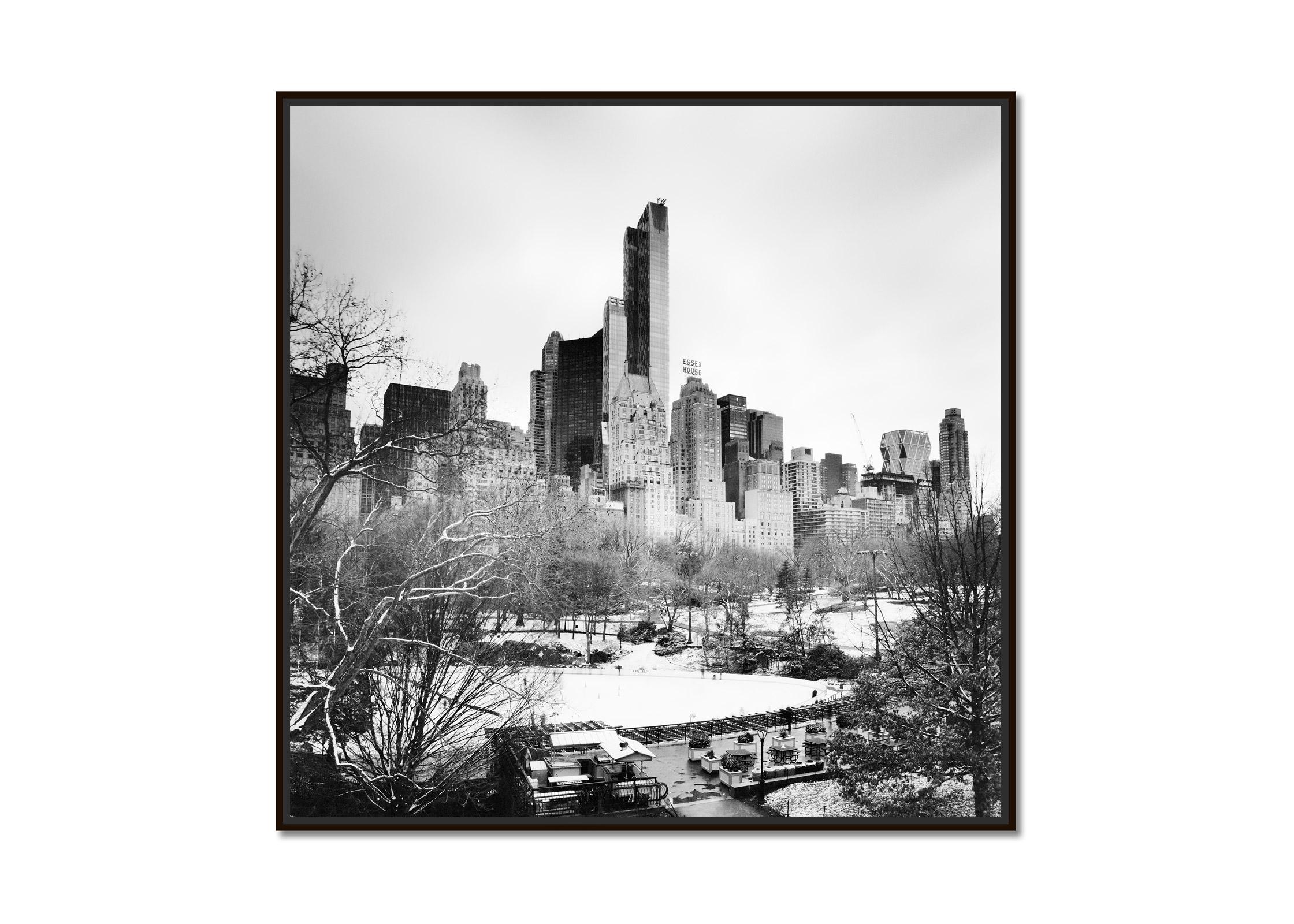 Essex House, Central Park, New York, USA, black and white photography, cityscape - Photograph by Gerald Berghammer