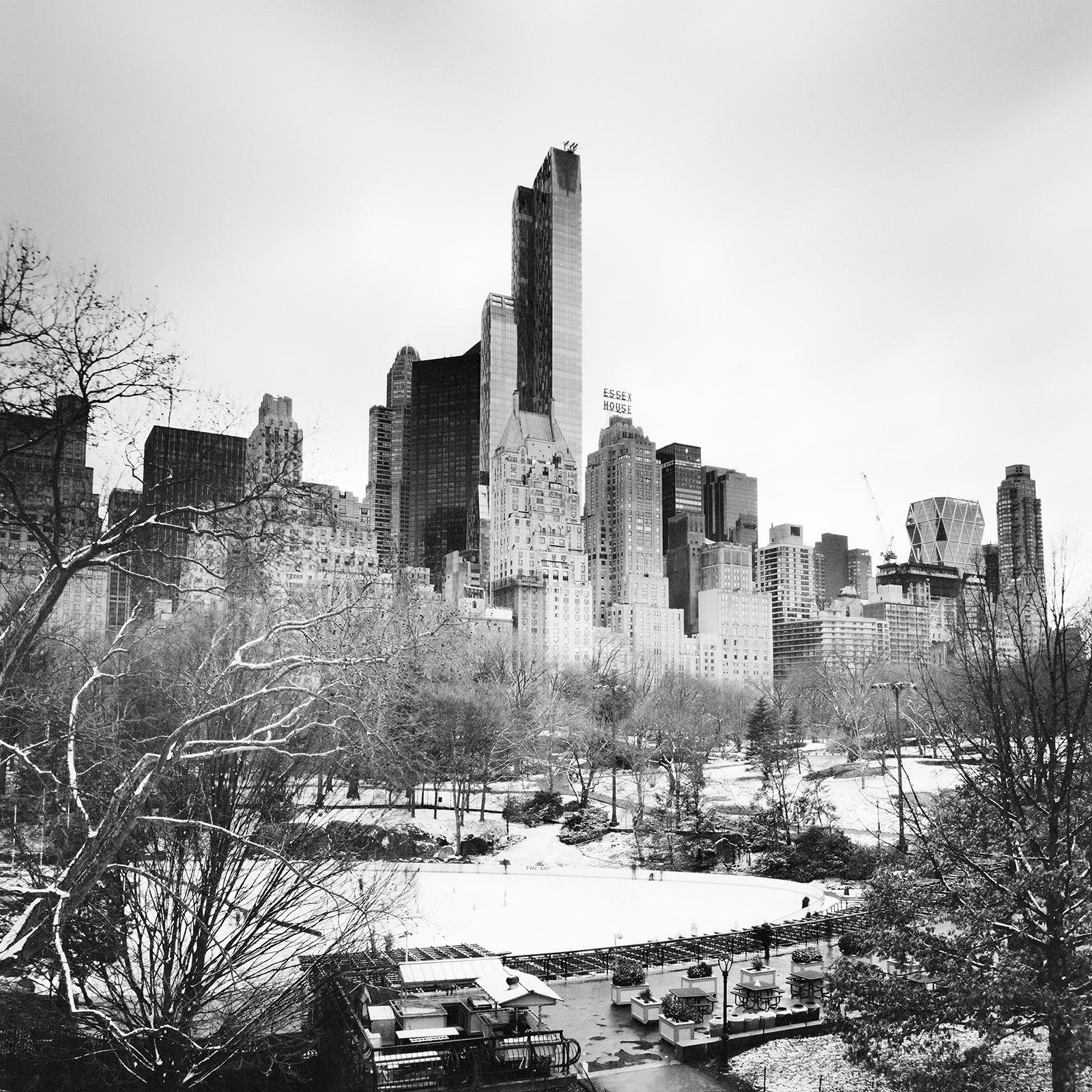 Essex House, Central Park, New York, USA, black and white photography, cityscape
