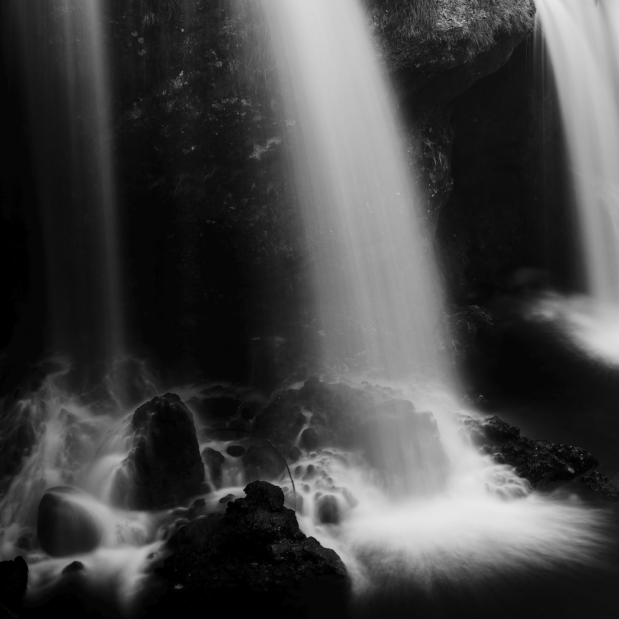 Fahrbahren Fall, Waterfall, black and white long exposure landscape photography For Sale 5