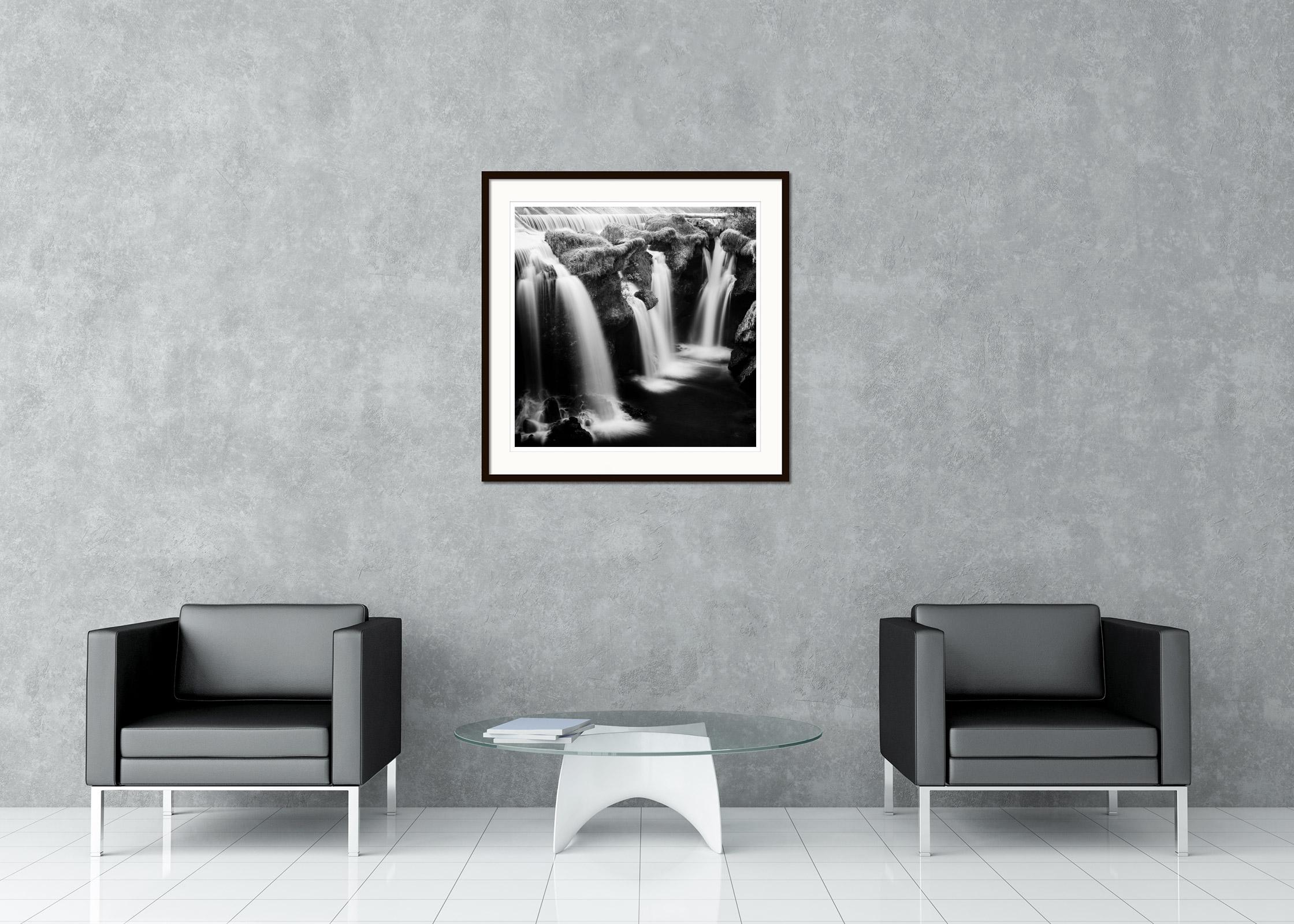 Black and white fine art long exposure waterscape - landscape photography print. Archival pigment ink print, edition of 8. Signed, titled, dated and numbered by artist. Certificate of authenticity included. Printed with 4cm white