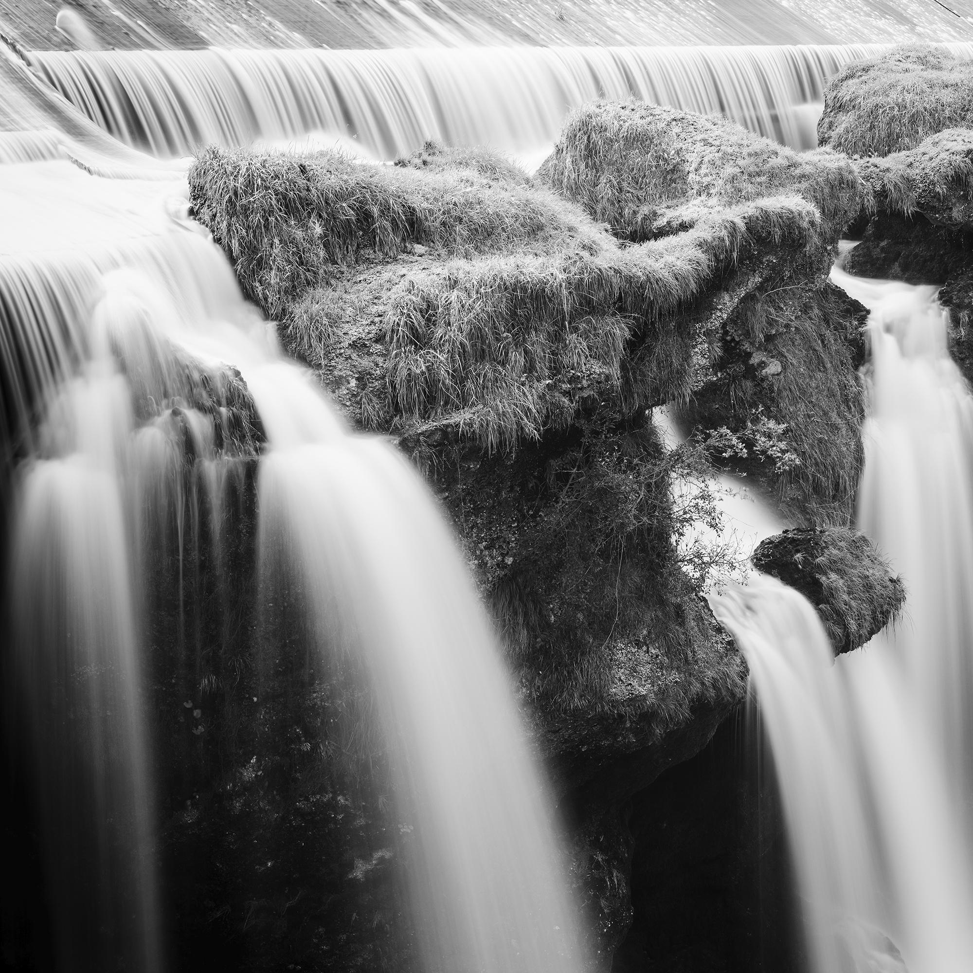 Fahrbahren Fall, Waterfall, black and white long exposure landscape photography For Sale 3